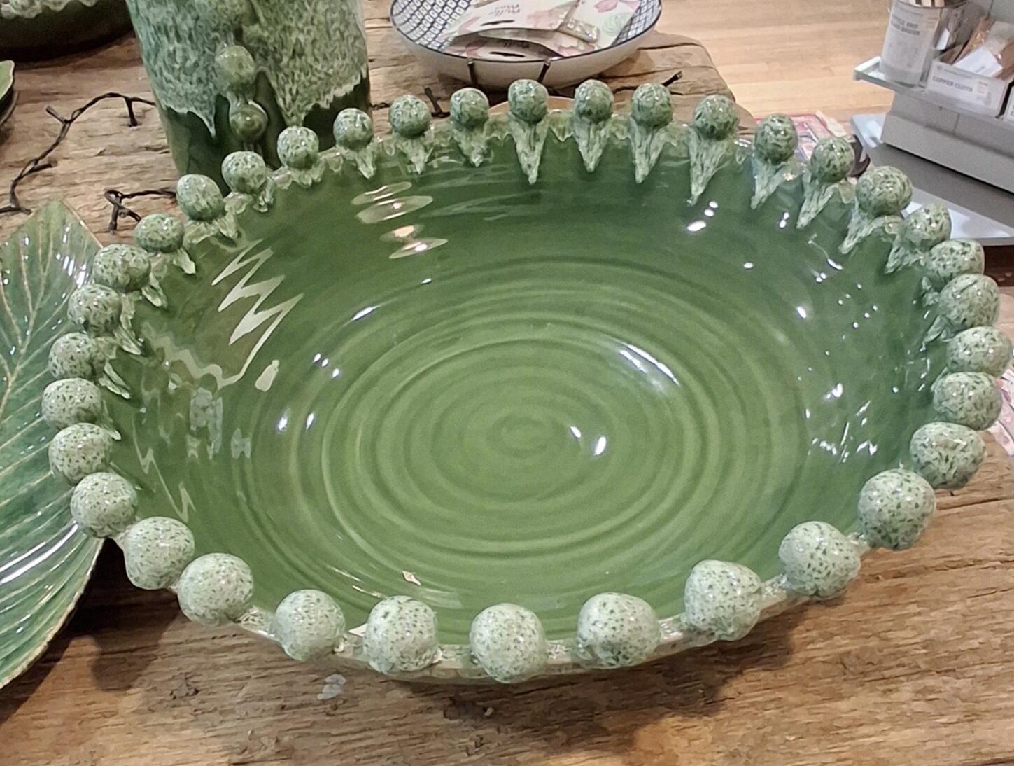 Large Reginaldo Green Ceramic Plant Saucer