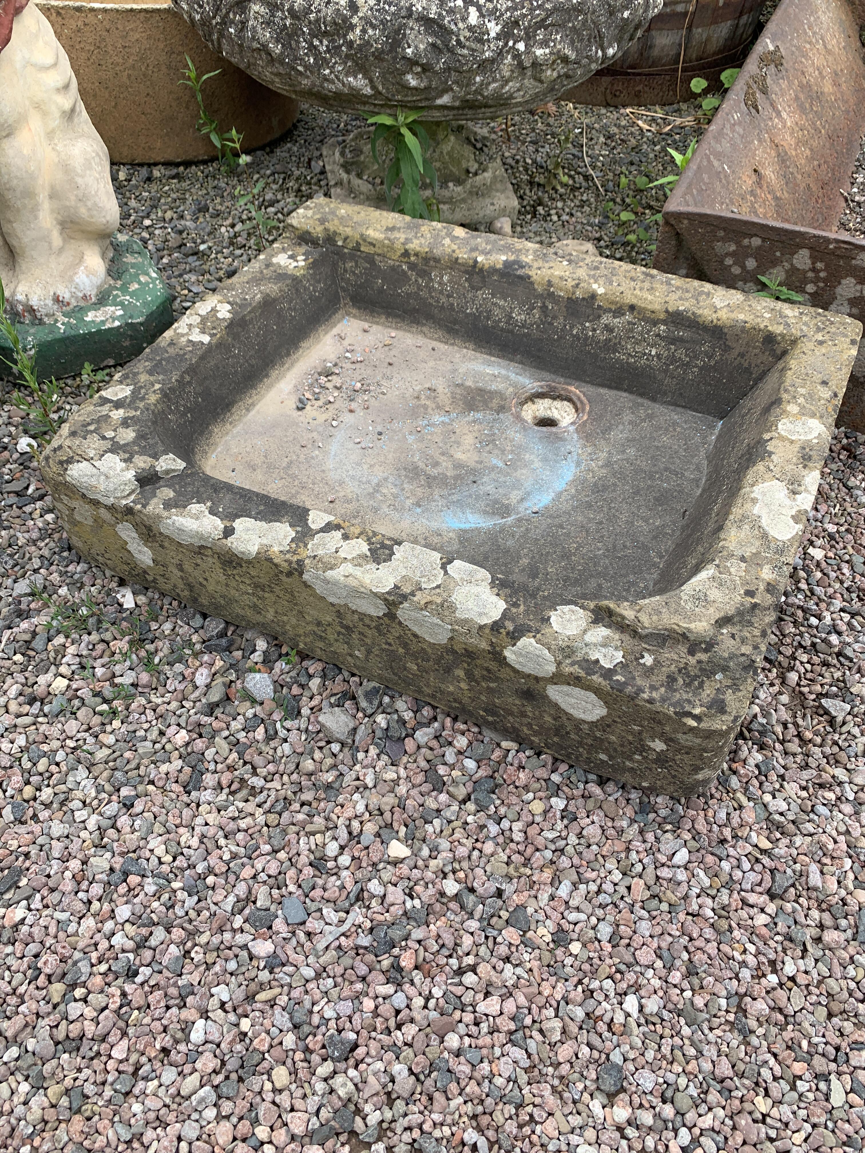 Antique Shallow Stone Trough