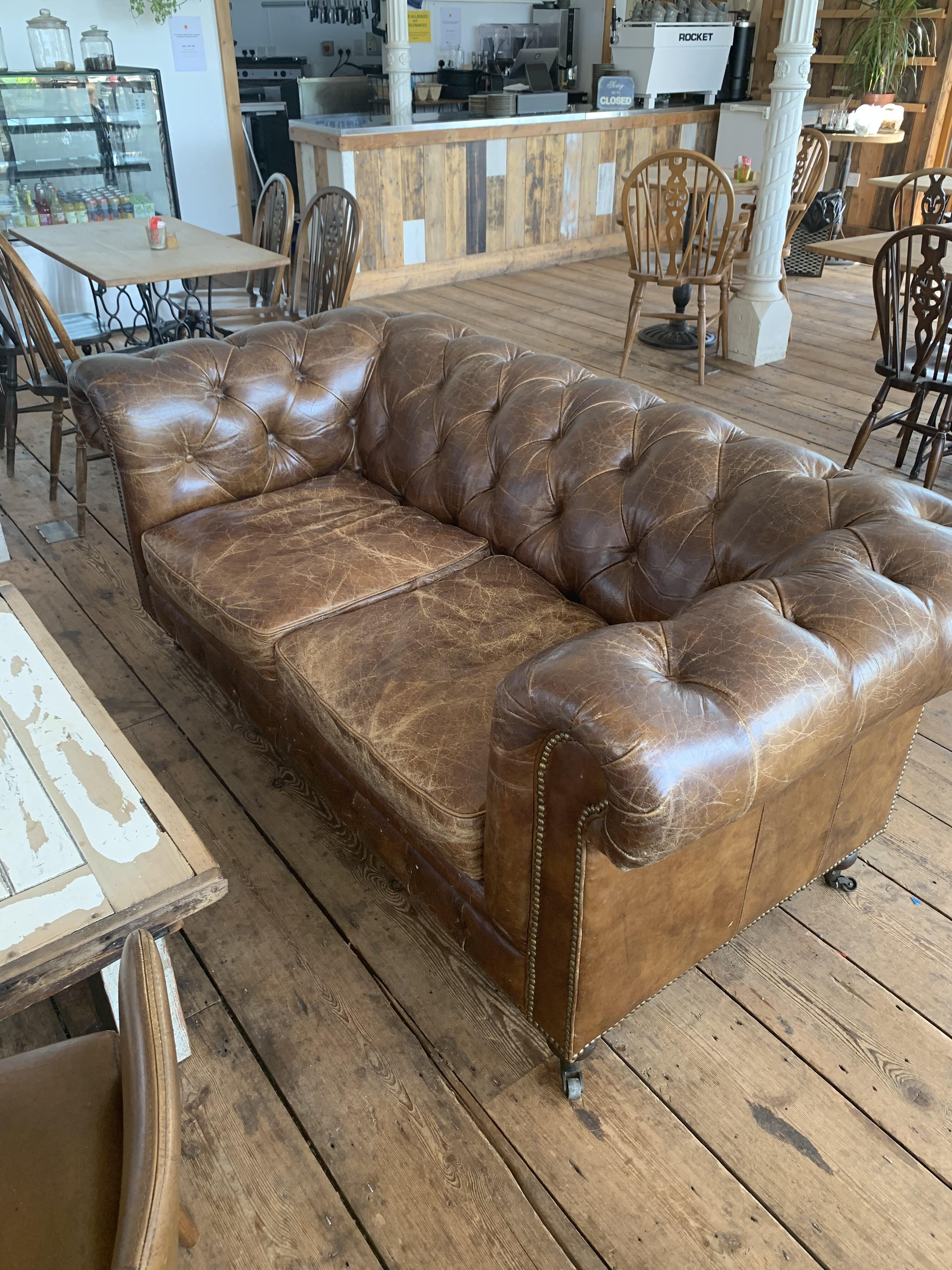 Vintage Leather Chesterfield Sofa - Classic Charm