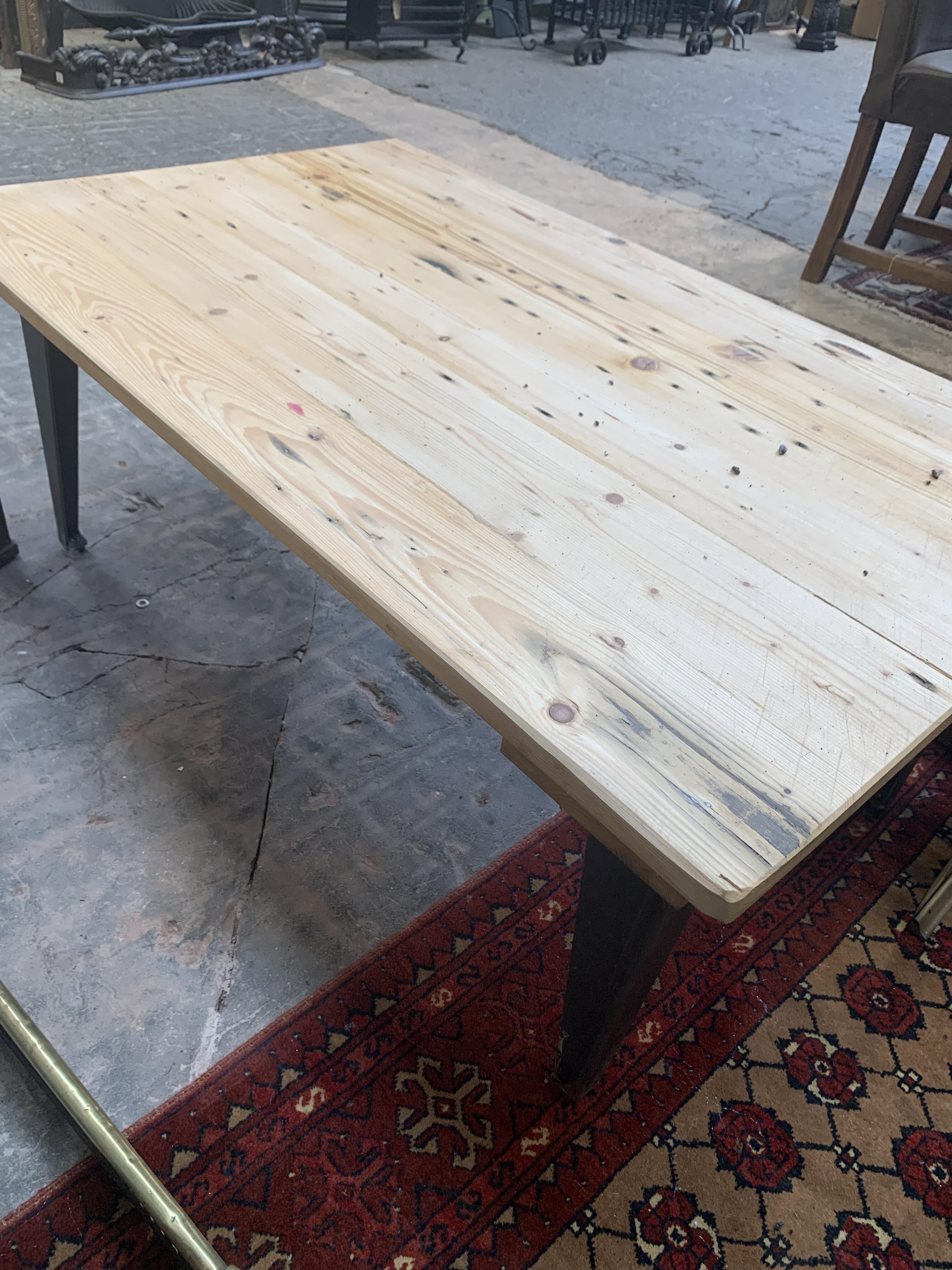 Reclaimed Door Coffee Table with Metal Legs