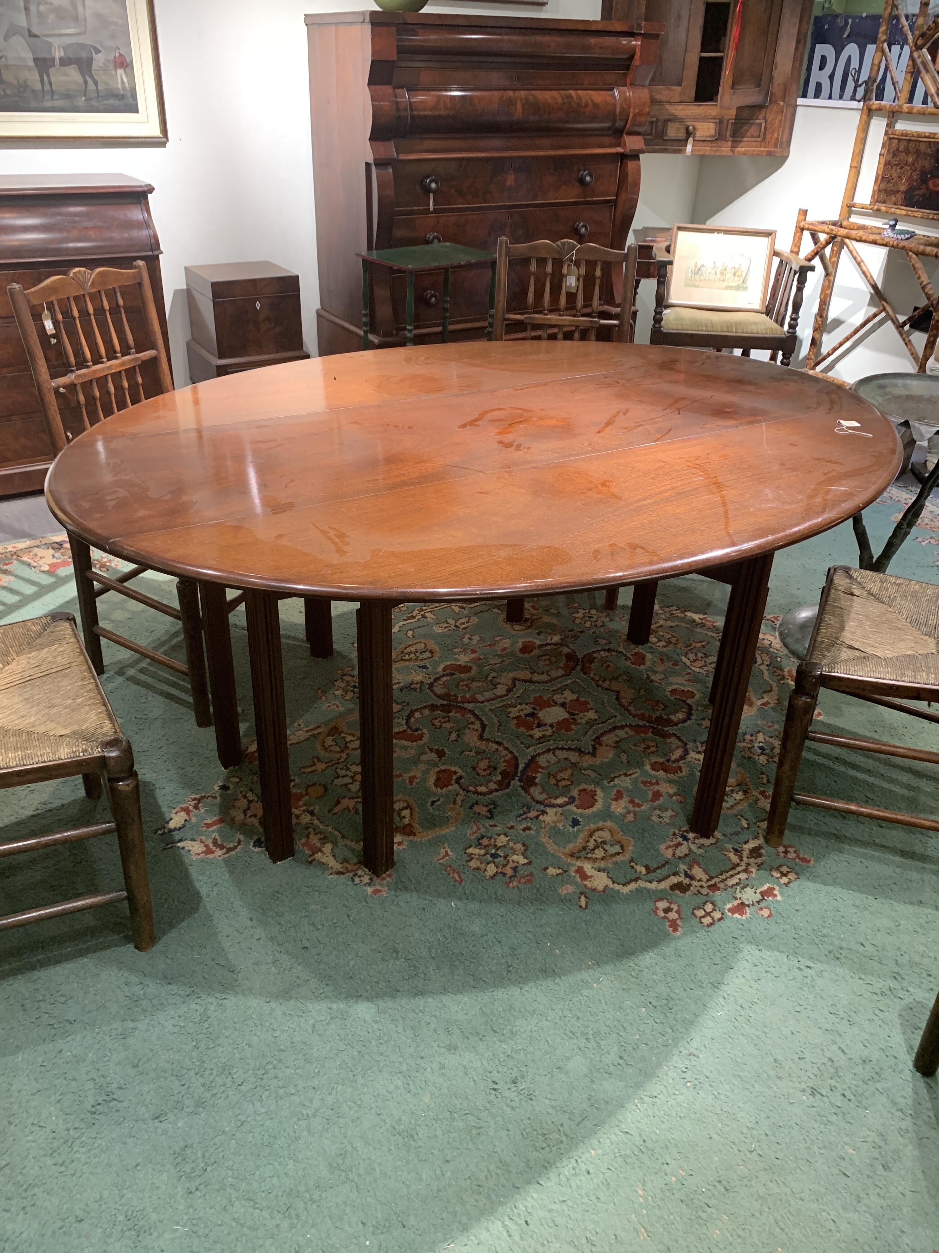 Elegant Mahogany Wake Table with Rich Patina