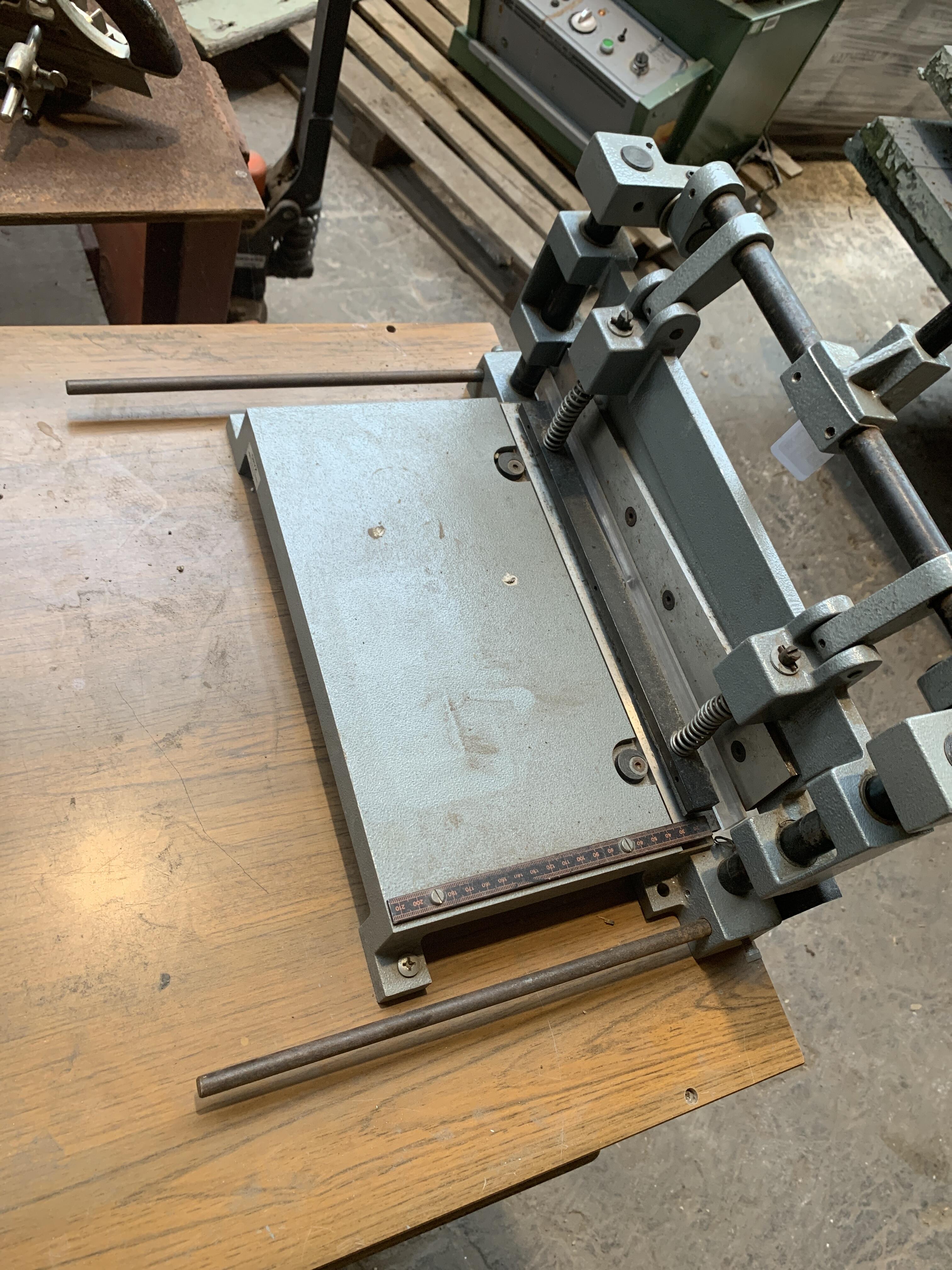 Reclaimed Workbench with Wheels & Machines
