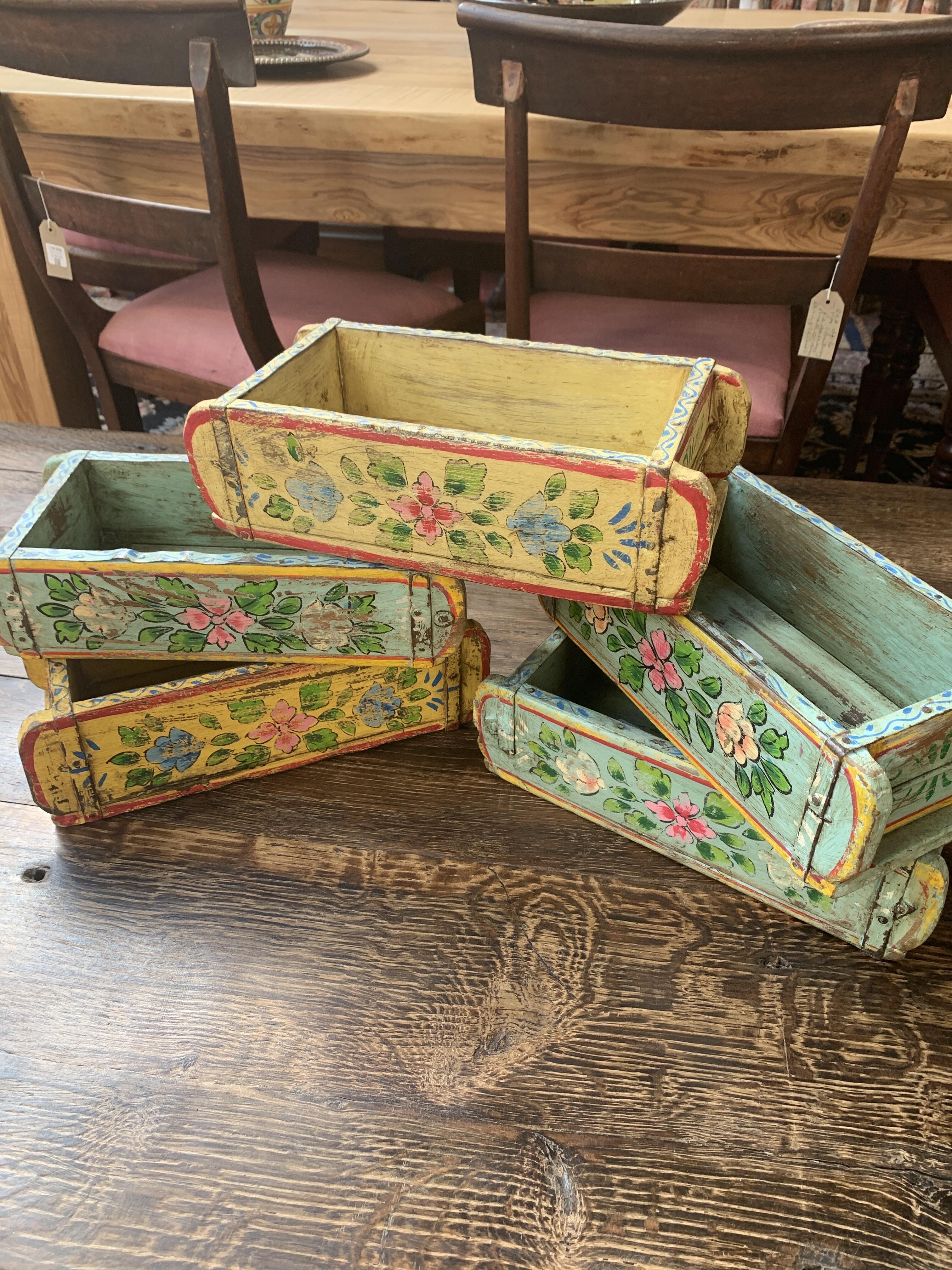 Hand Painted Wooden Brick Mould - Floral Design