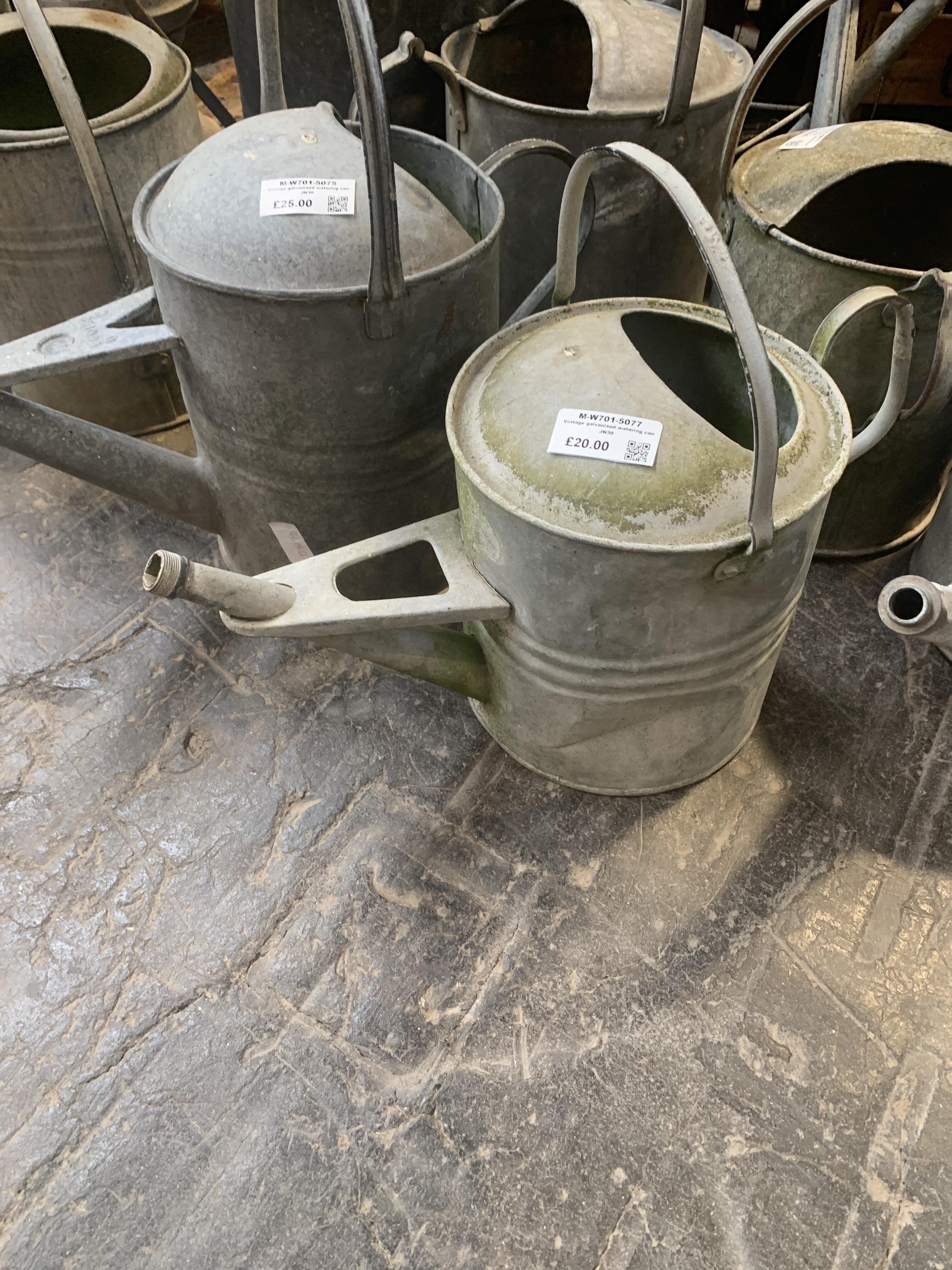 Vintage Galvanised Watering Can - Rustic Charm
