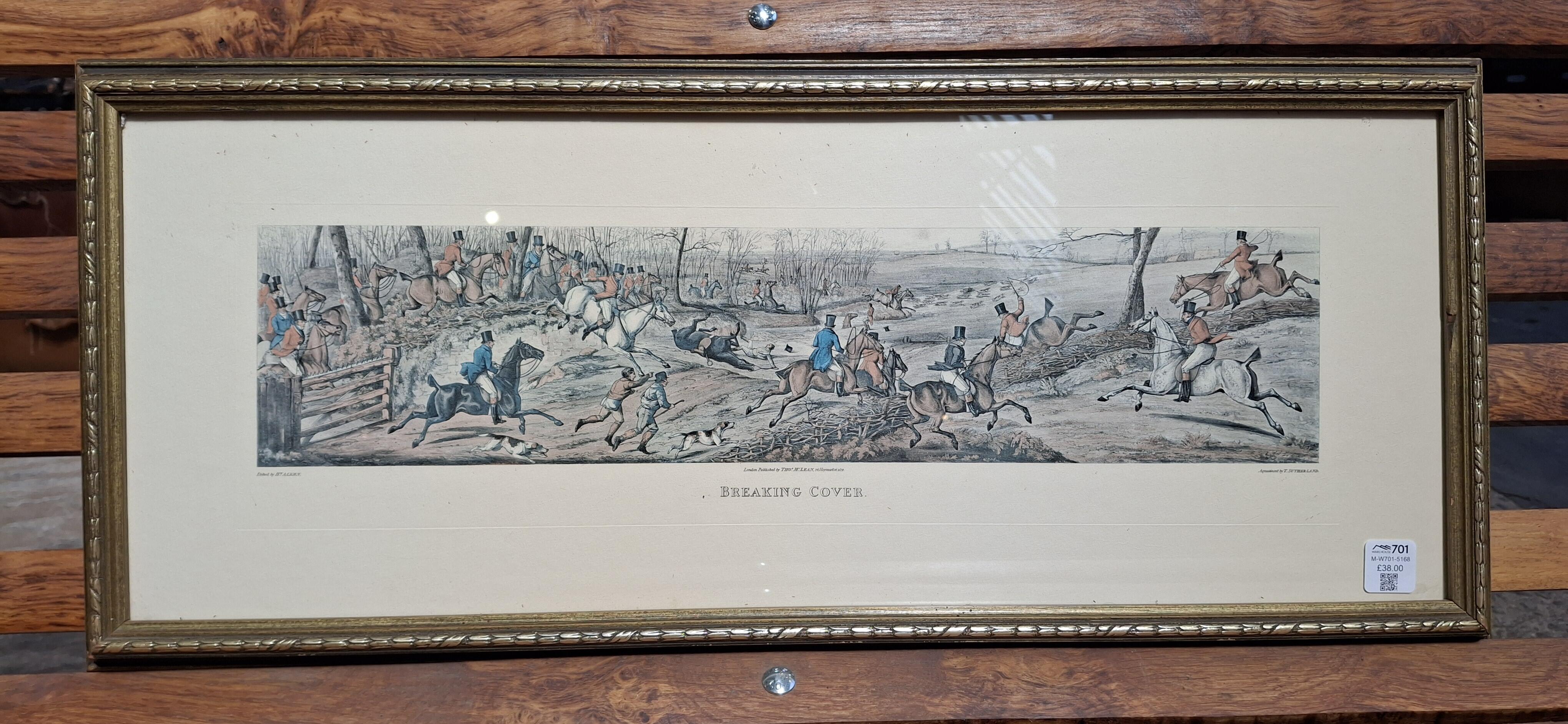 Antique Sporting Print 'Breaking Cover' AJ323