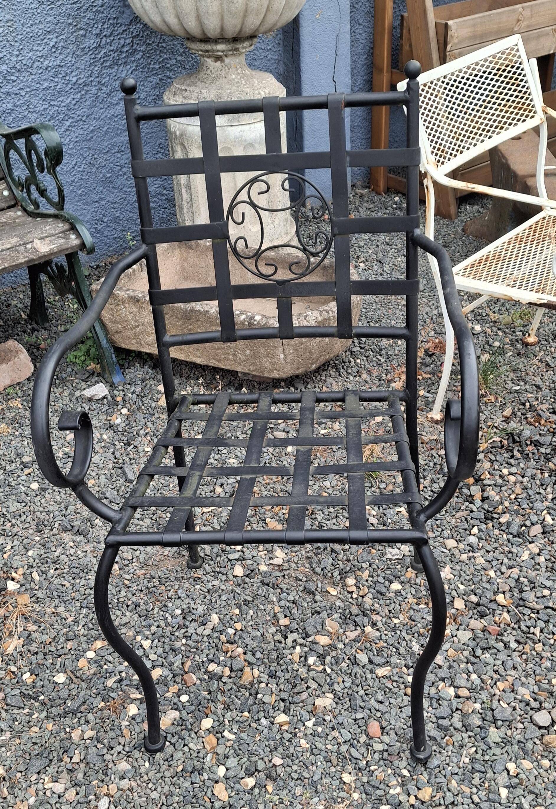 Charming Black Lattice Garden Chair