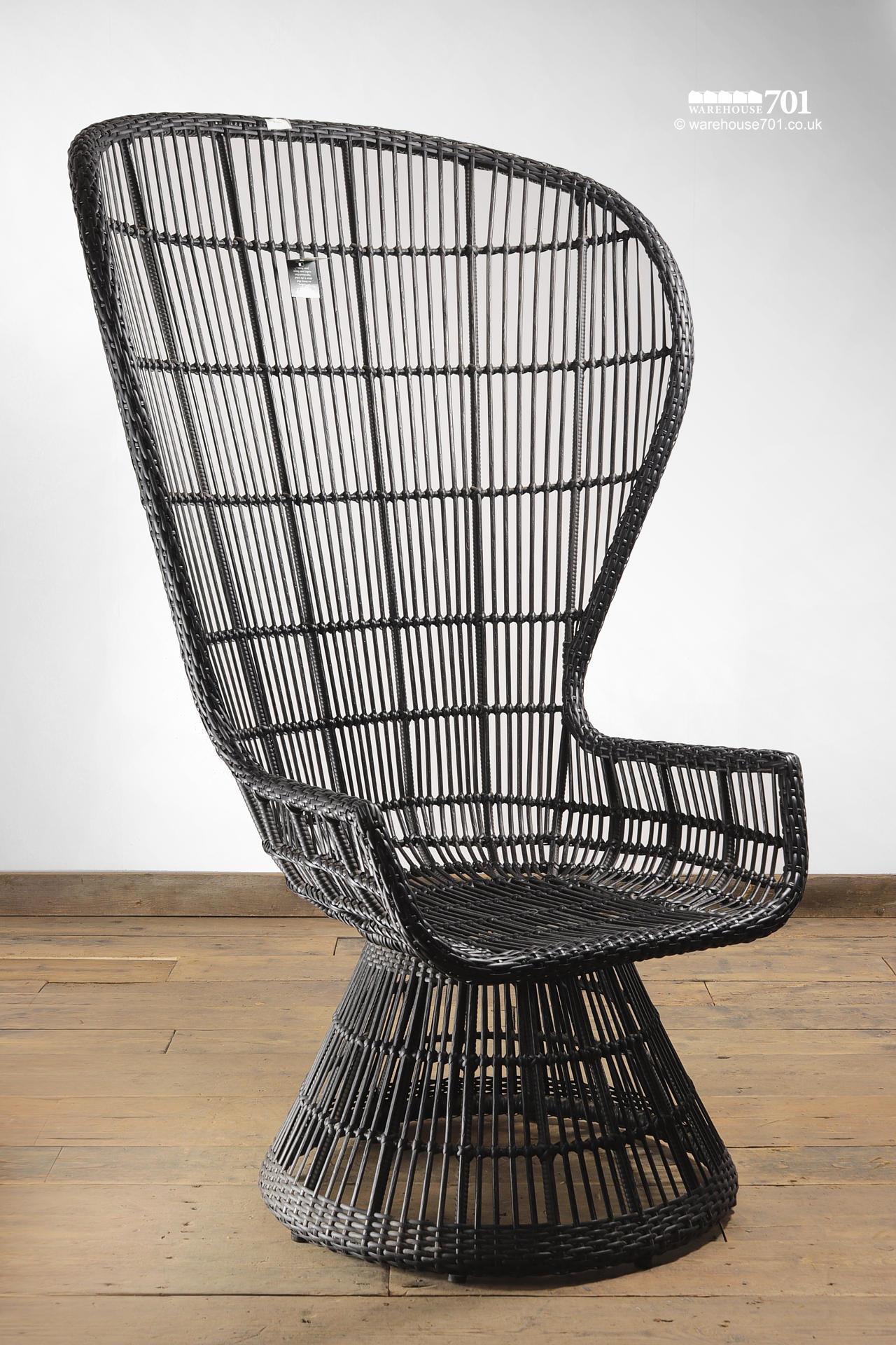 peacock back wicker chair