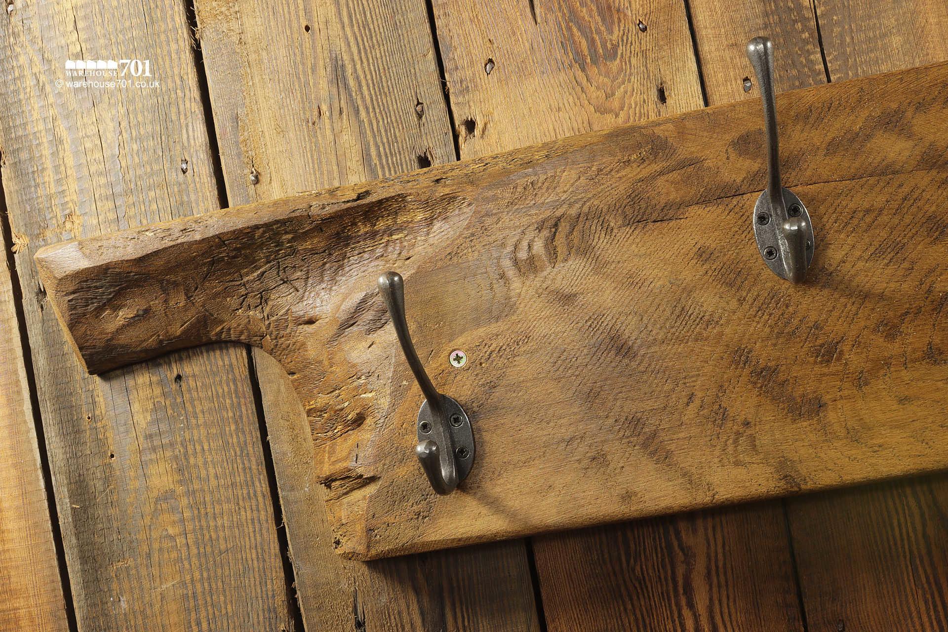 701 Original Four Peg 'Broken Oak' Rustic Coat Rack