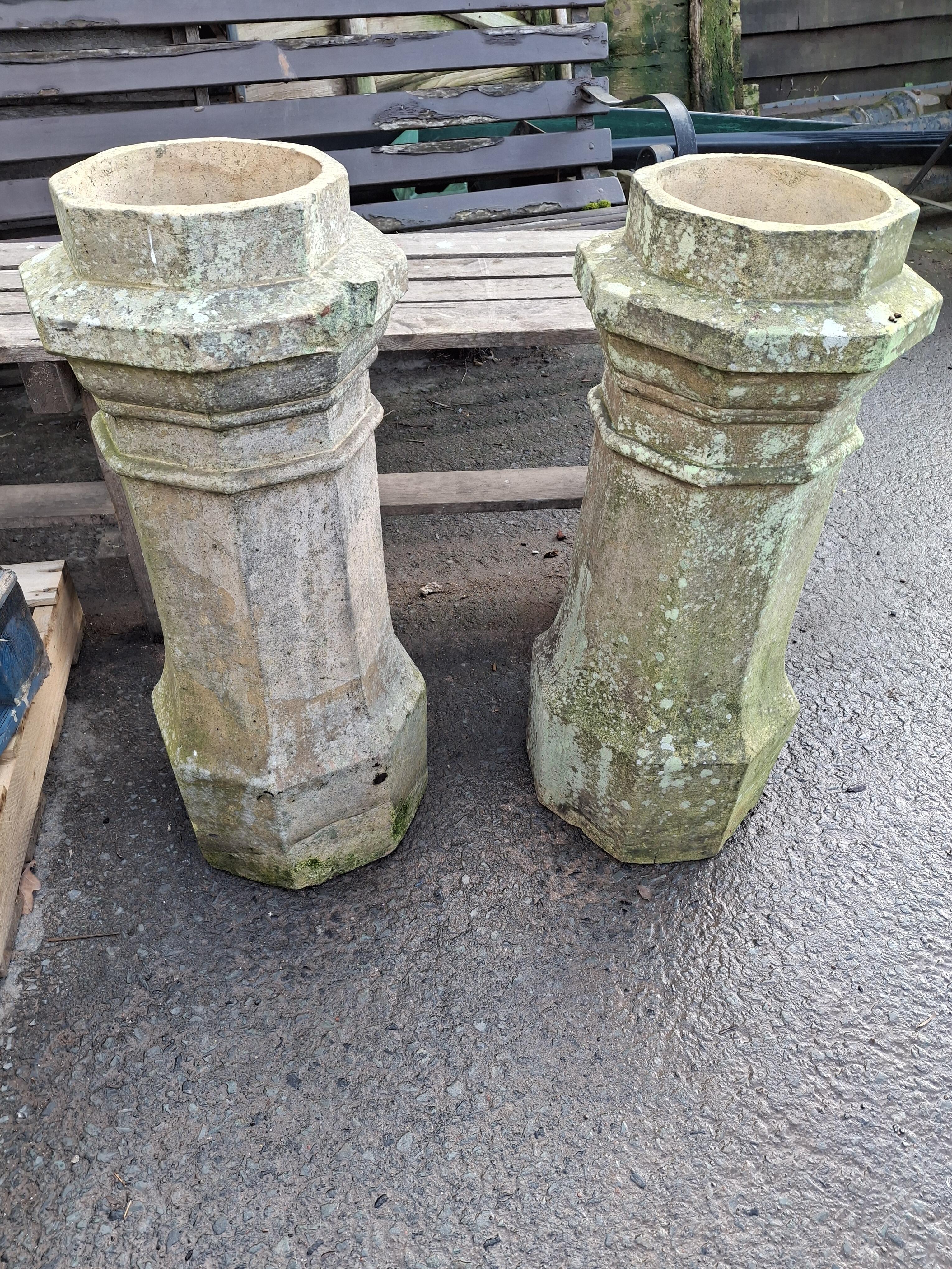 Pair of Octagonal Buff Chimney Pots