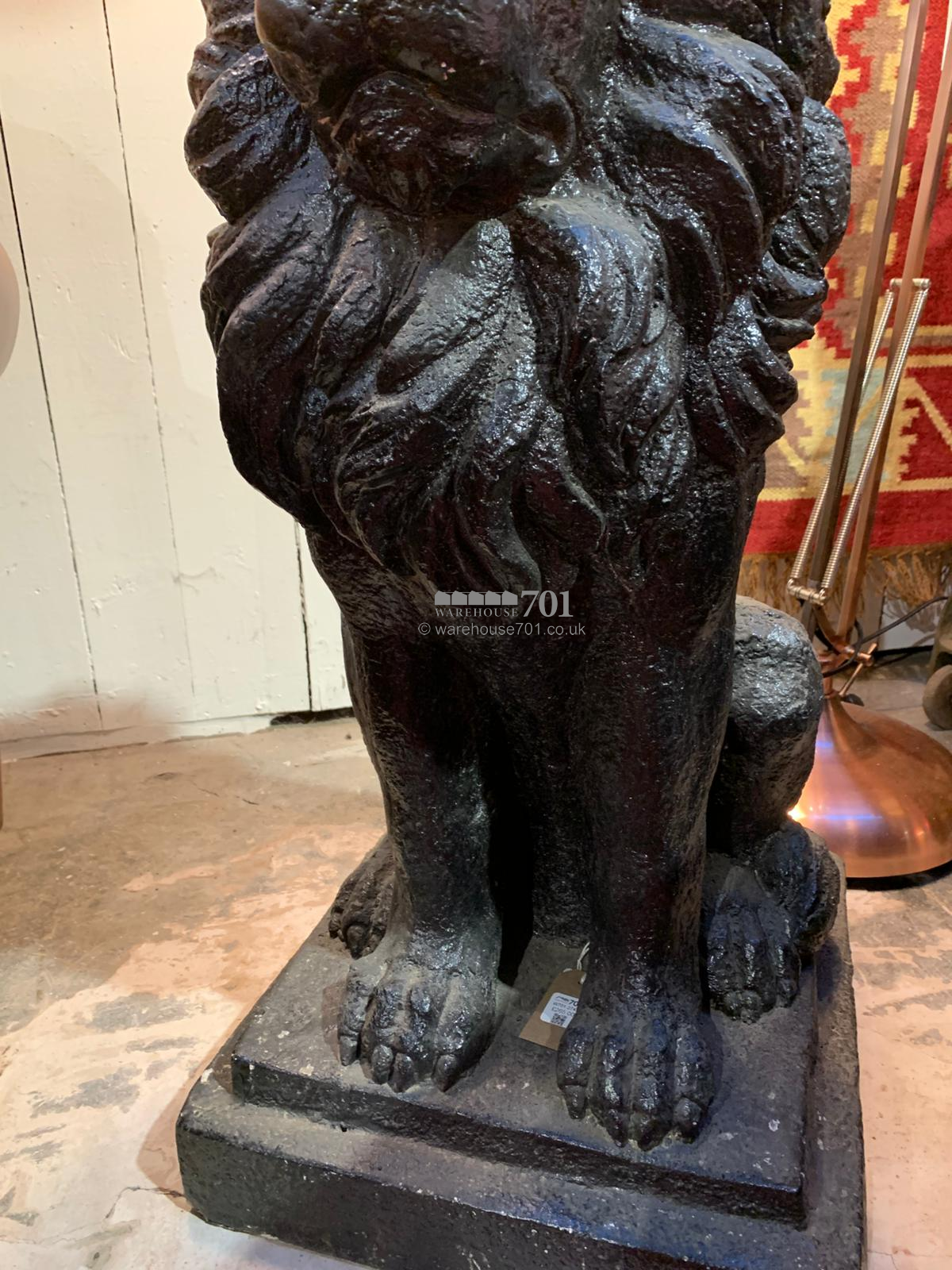 Black lion statue