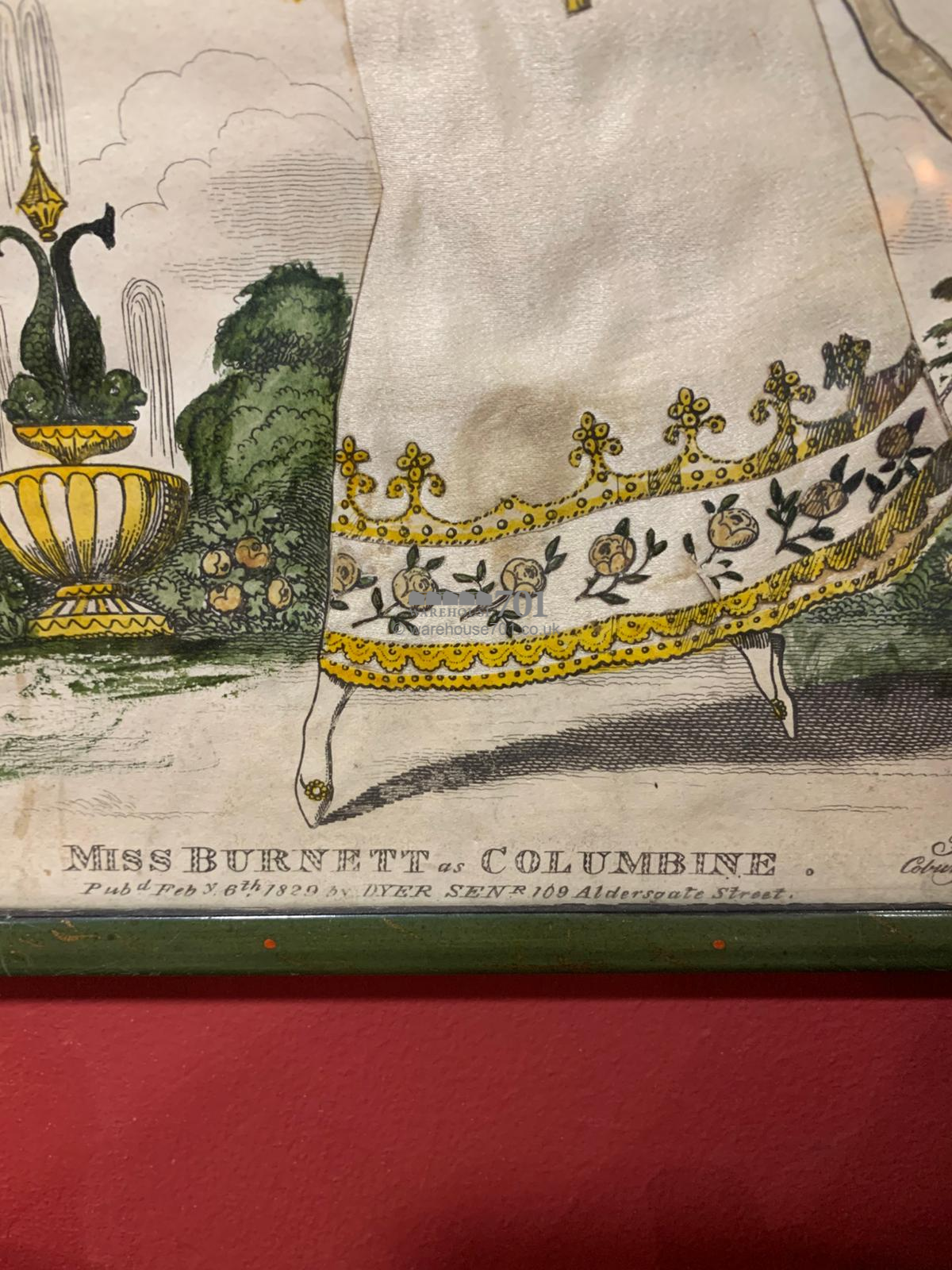 19th century tinsel print Miss Burnett