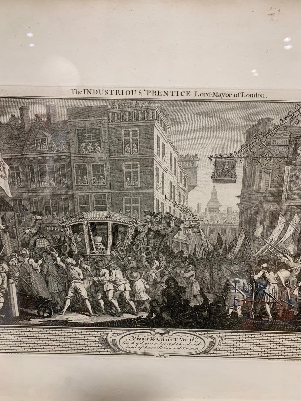 Antique Hogarth prints Industrious and idle 'prentice - sold separately