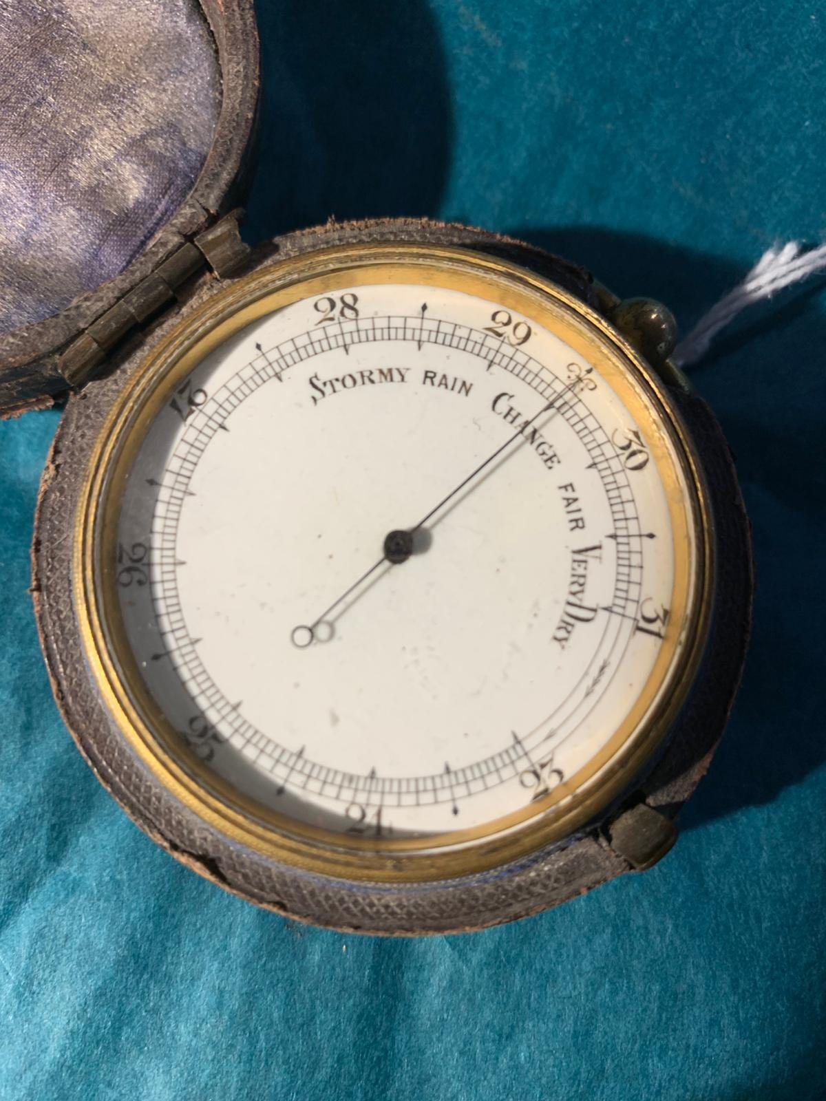 Brass cased pocket barometer