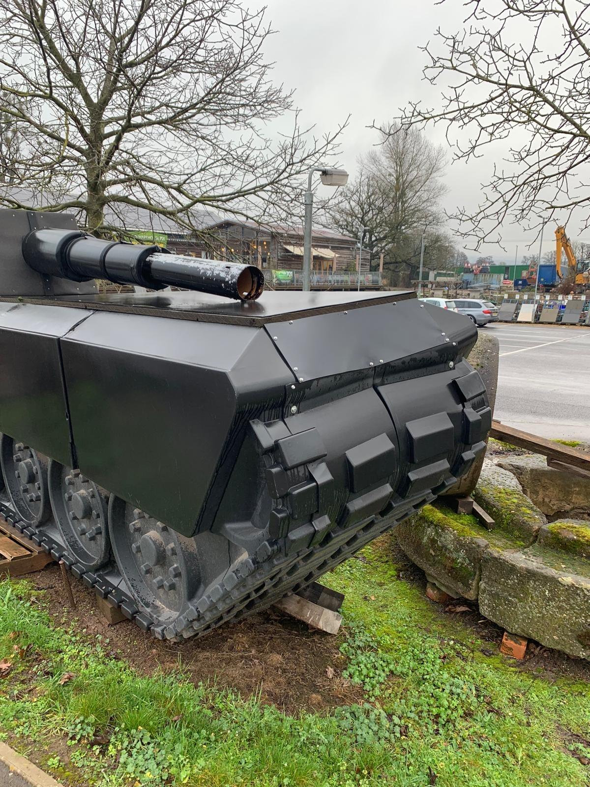 Extra Large Black Plastic Prop Army Tank