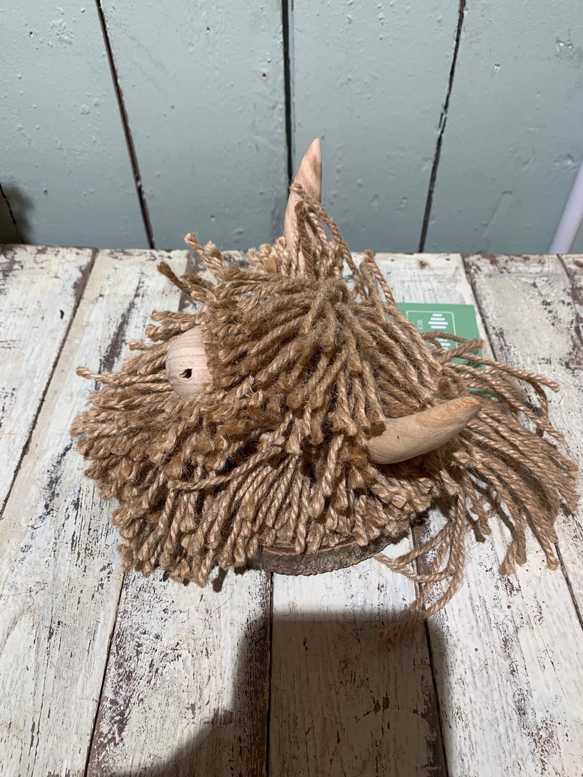Ailsa Mini Wall Mounted Cow | Jute Natural