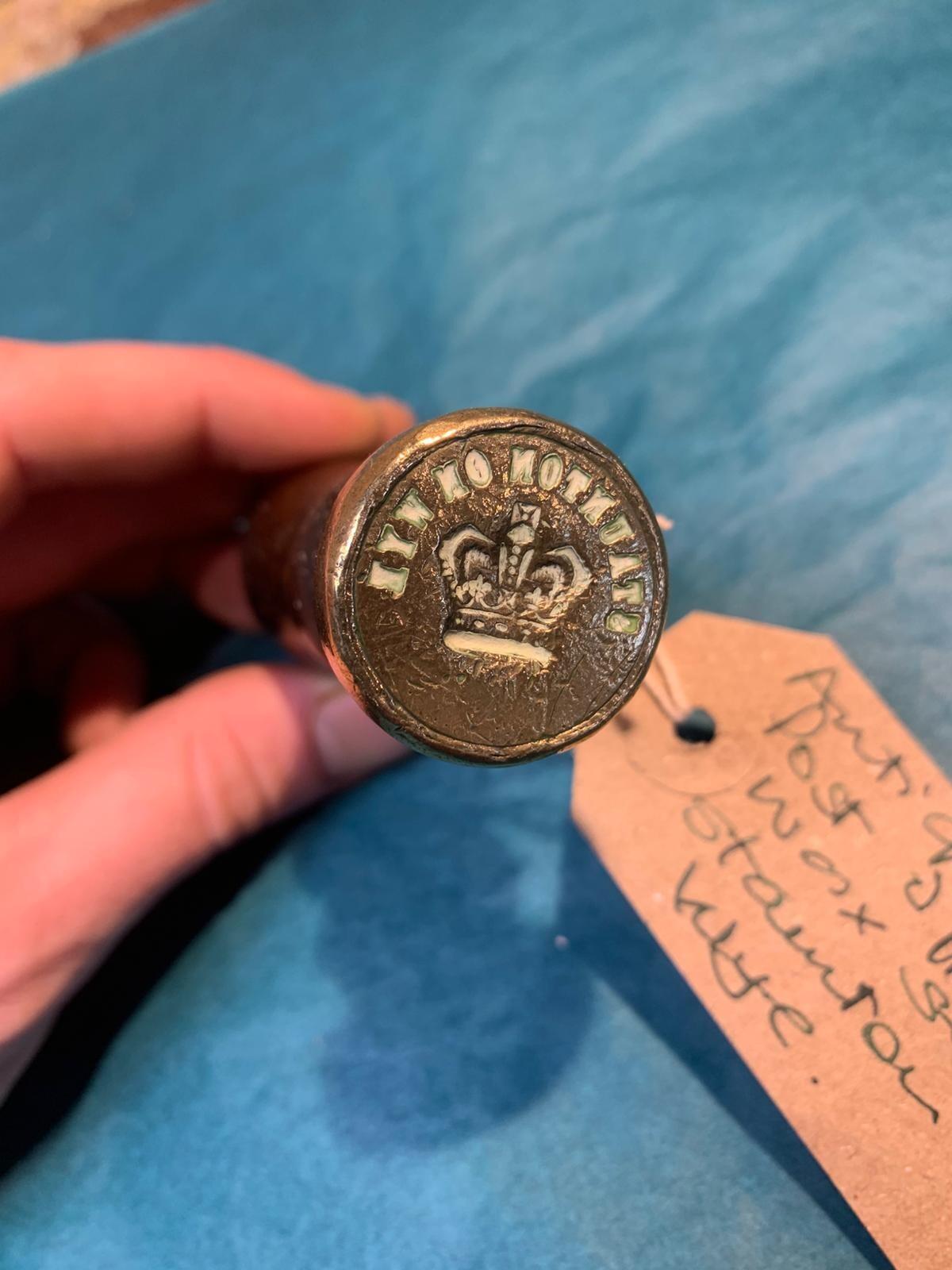 Antique treen Post Office wax seal