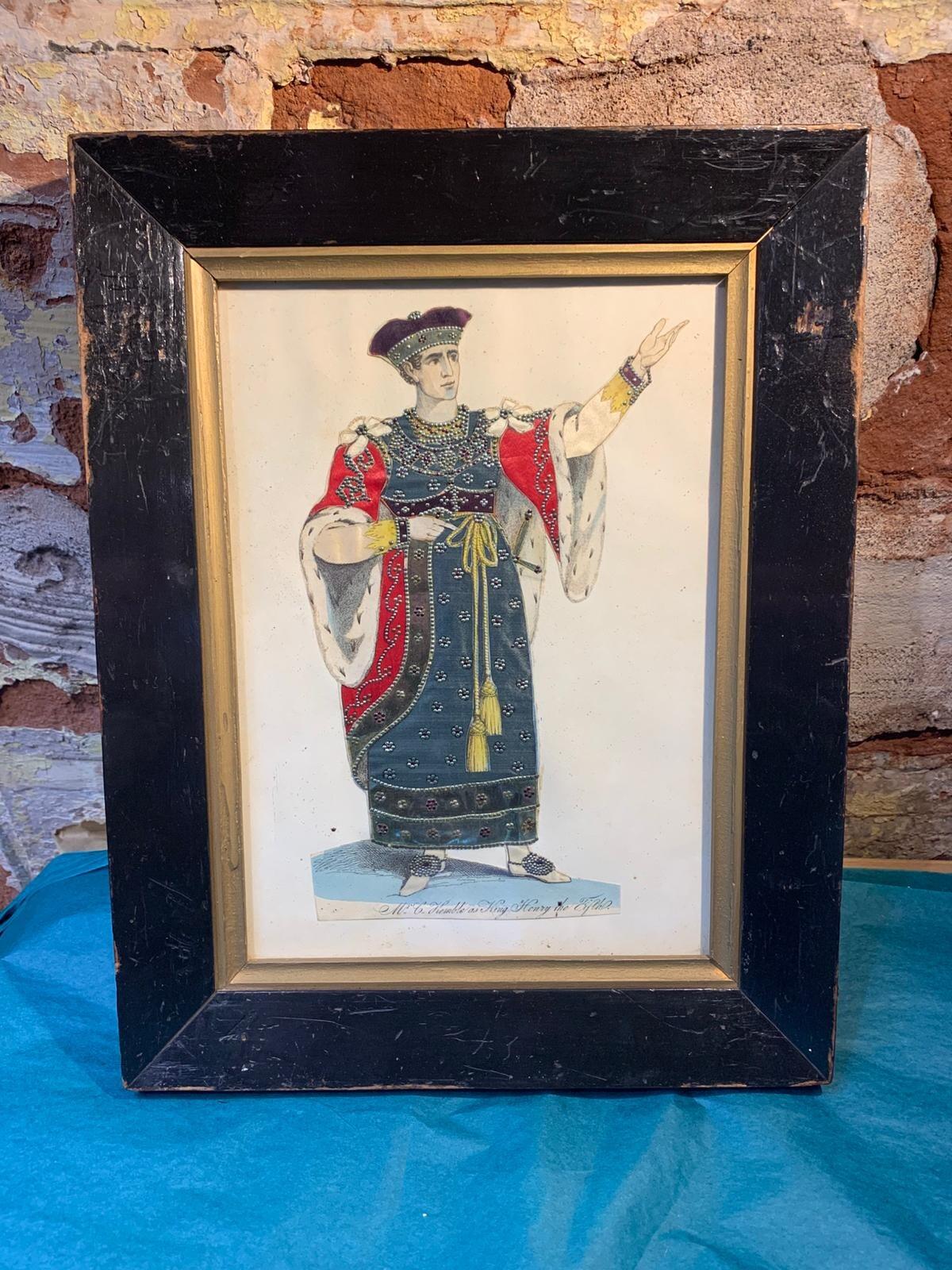 Antique tinsel print Mr Kemble as Henry V
