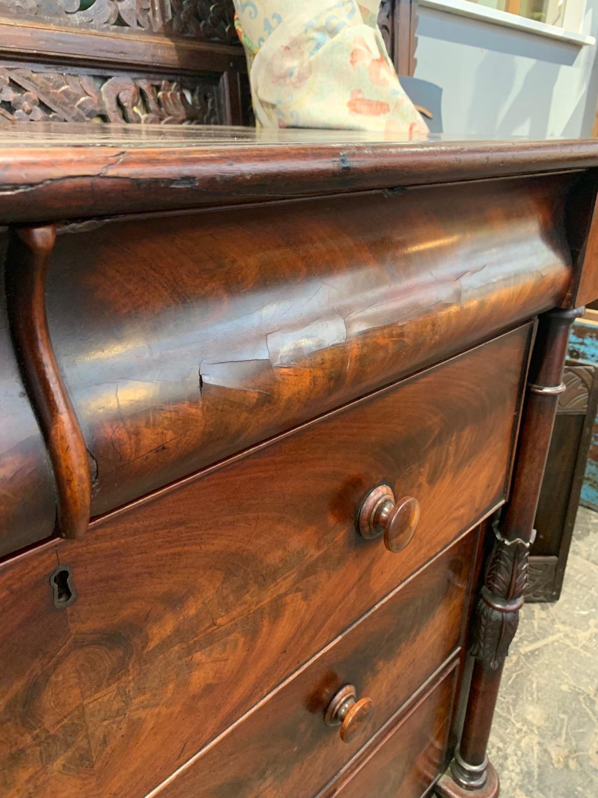 Antique dark mahogany chest of drawers