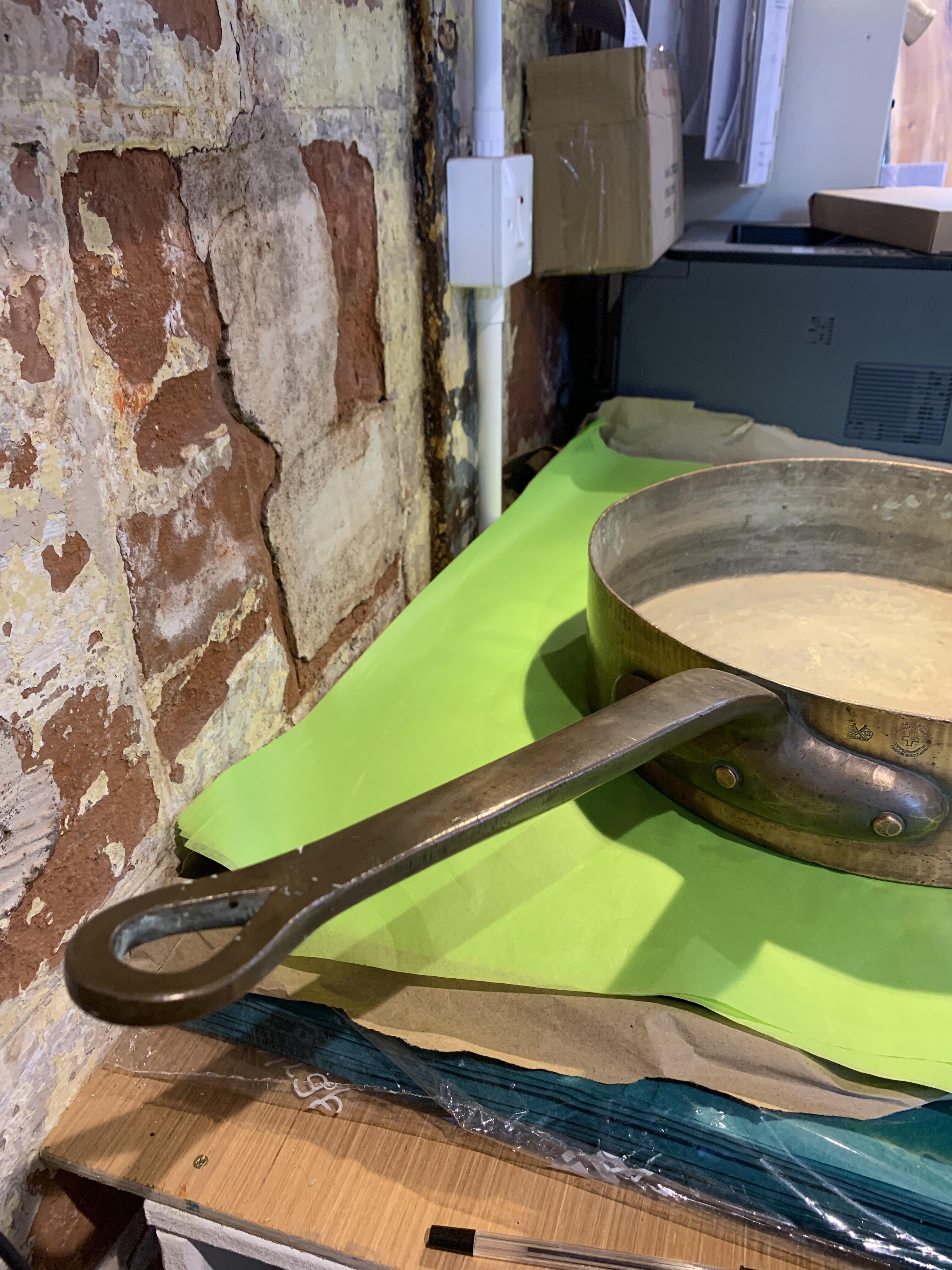 Antique Leon Jaeggi & Son's Large Solid Copper Pan