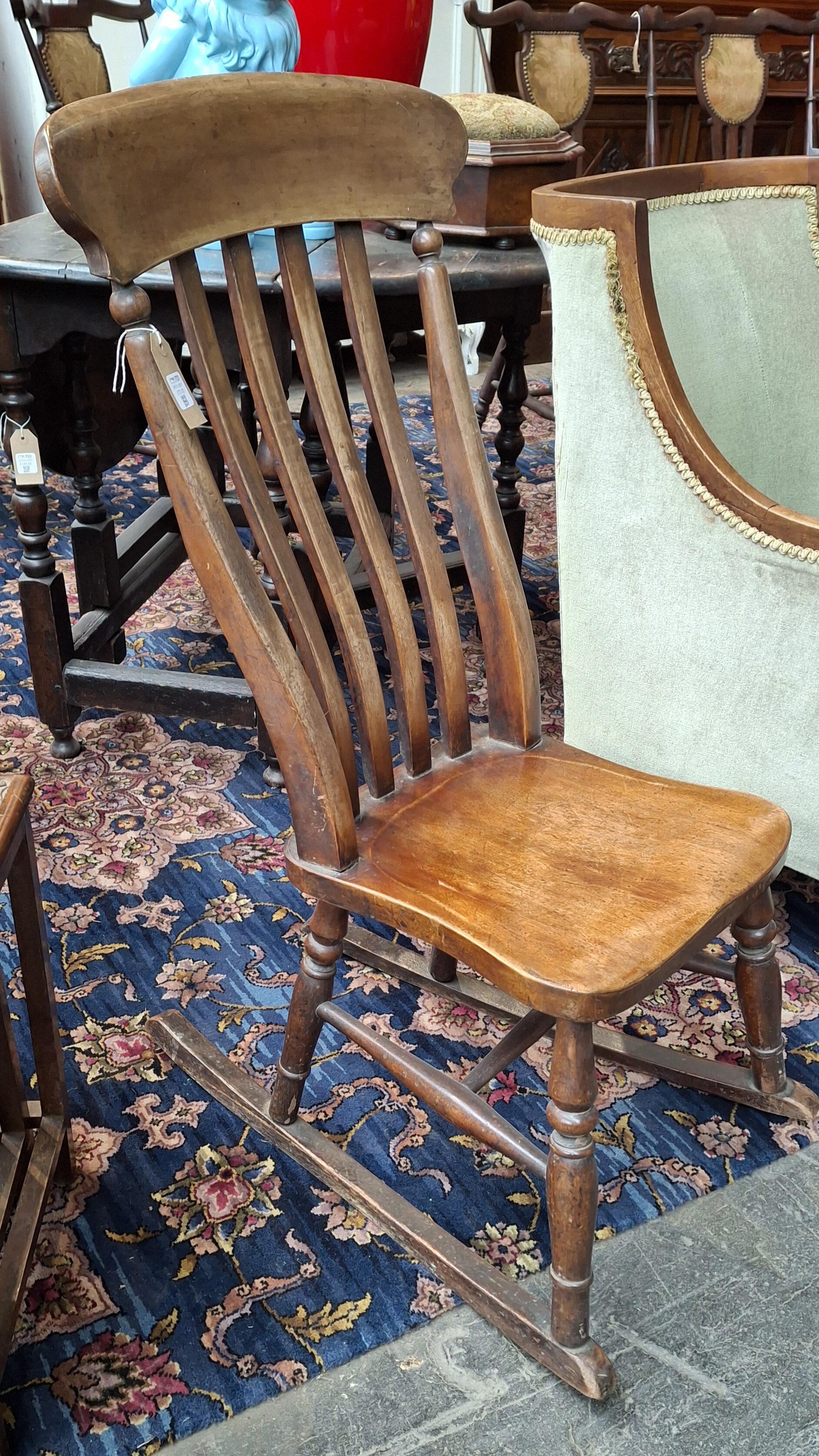 Vintage Child's Wooden Rocking Chair