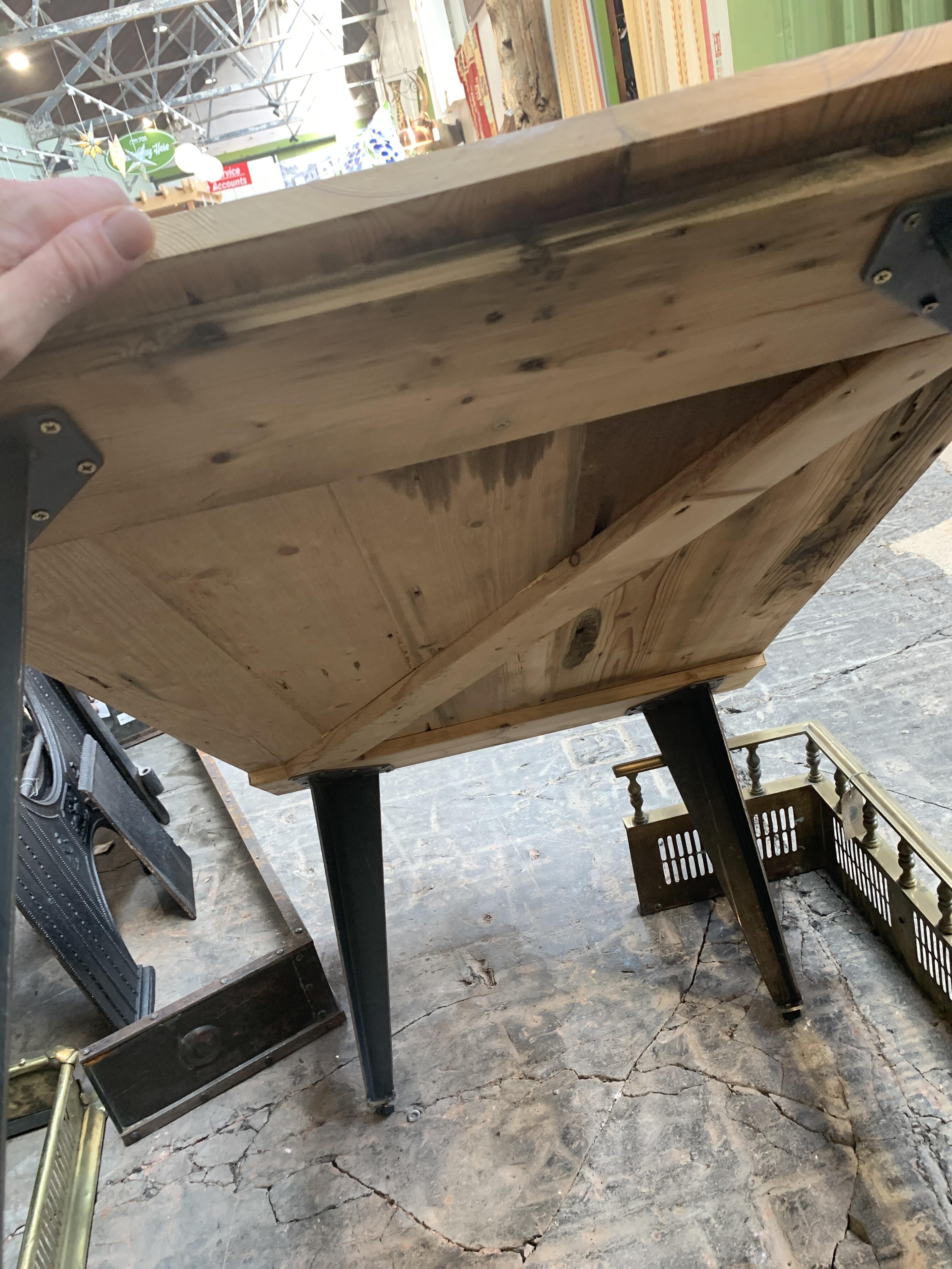 Reclaimed Door Coffee Table with Metal Legs