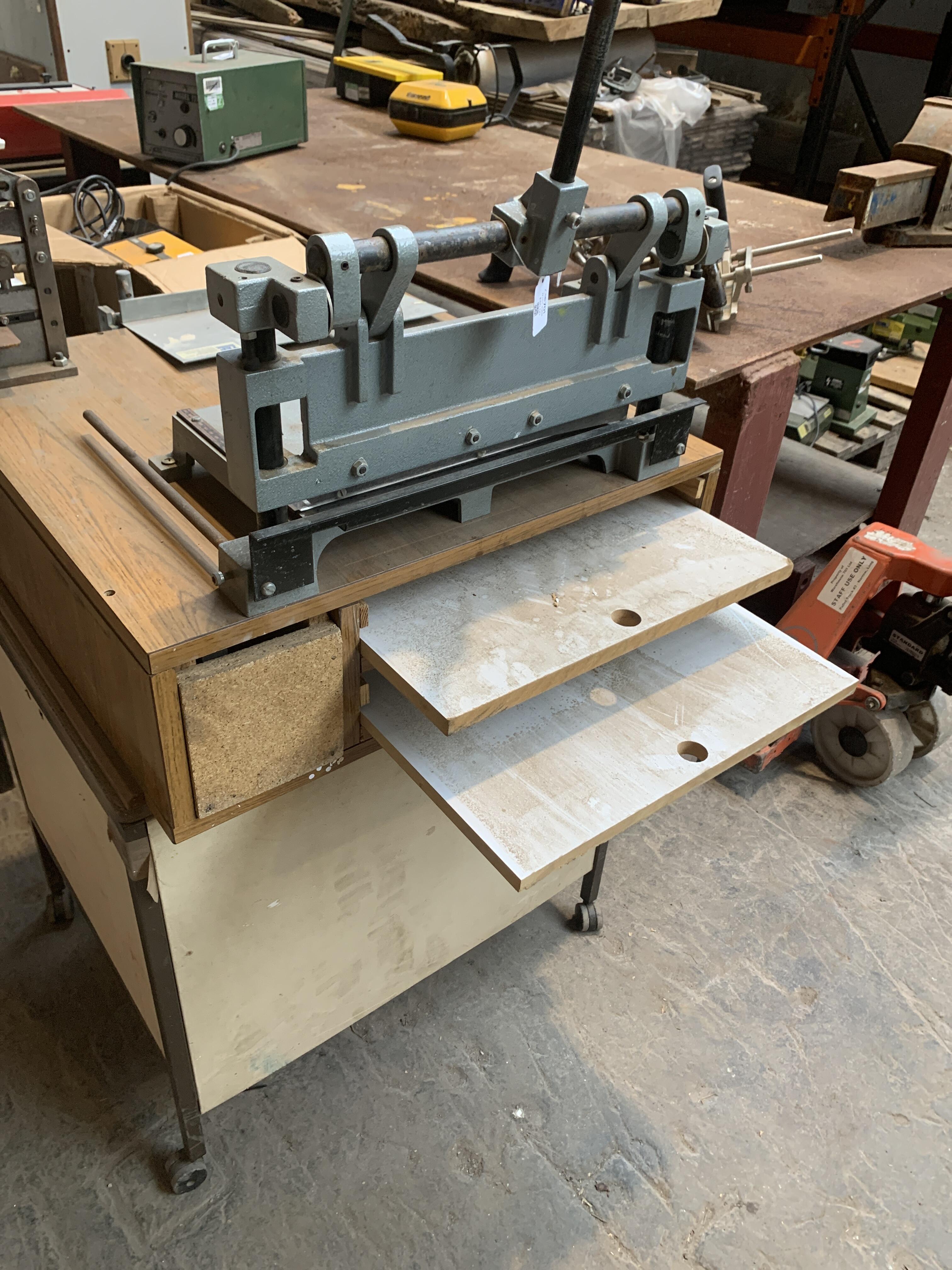 Reclaimed Workbench with Wheels & Machines