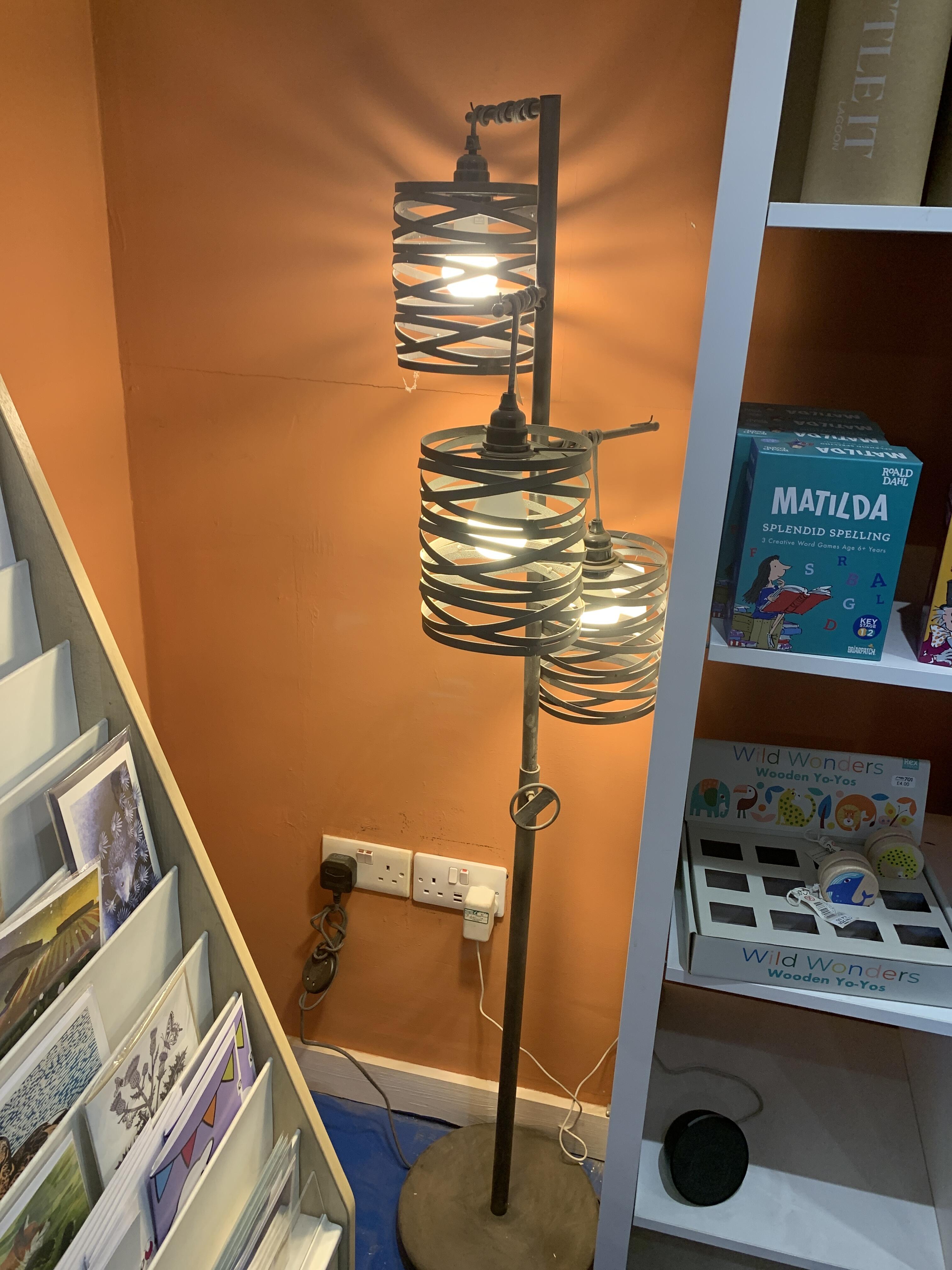 Industrial Style 3-Bulb Floor Lamp, 160cm