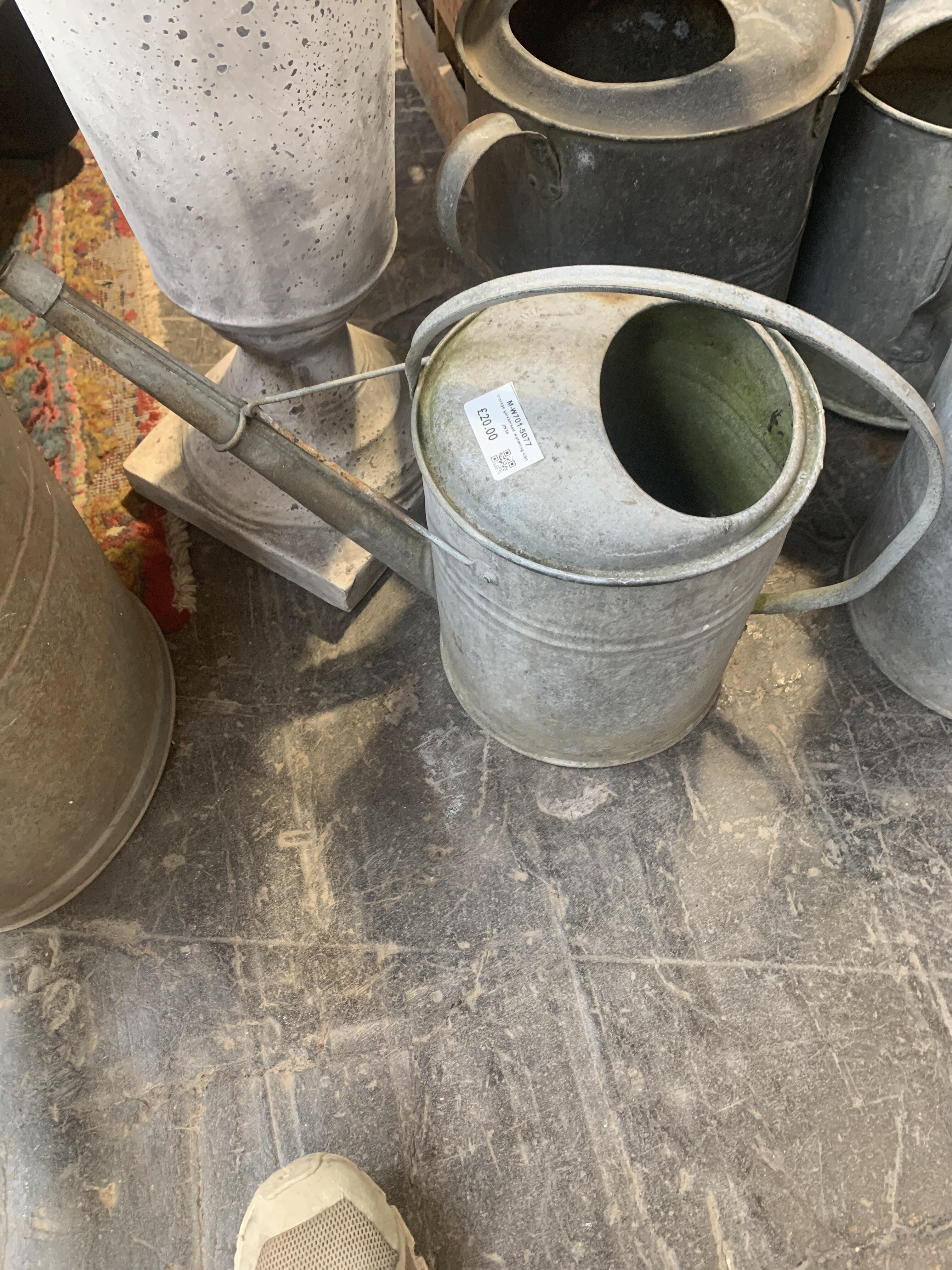Vintage Galvanised Watering Can - Rustic Charm