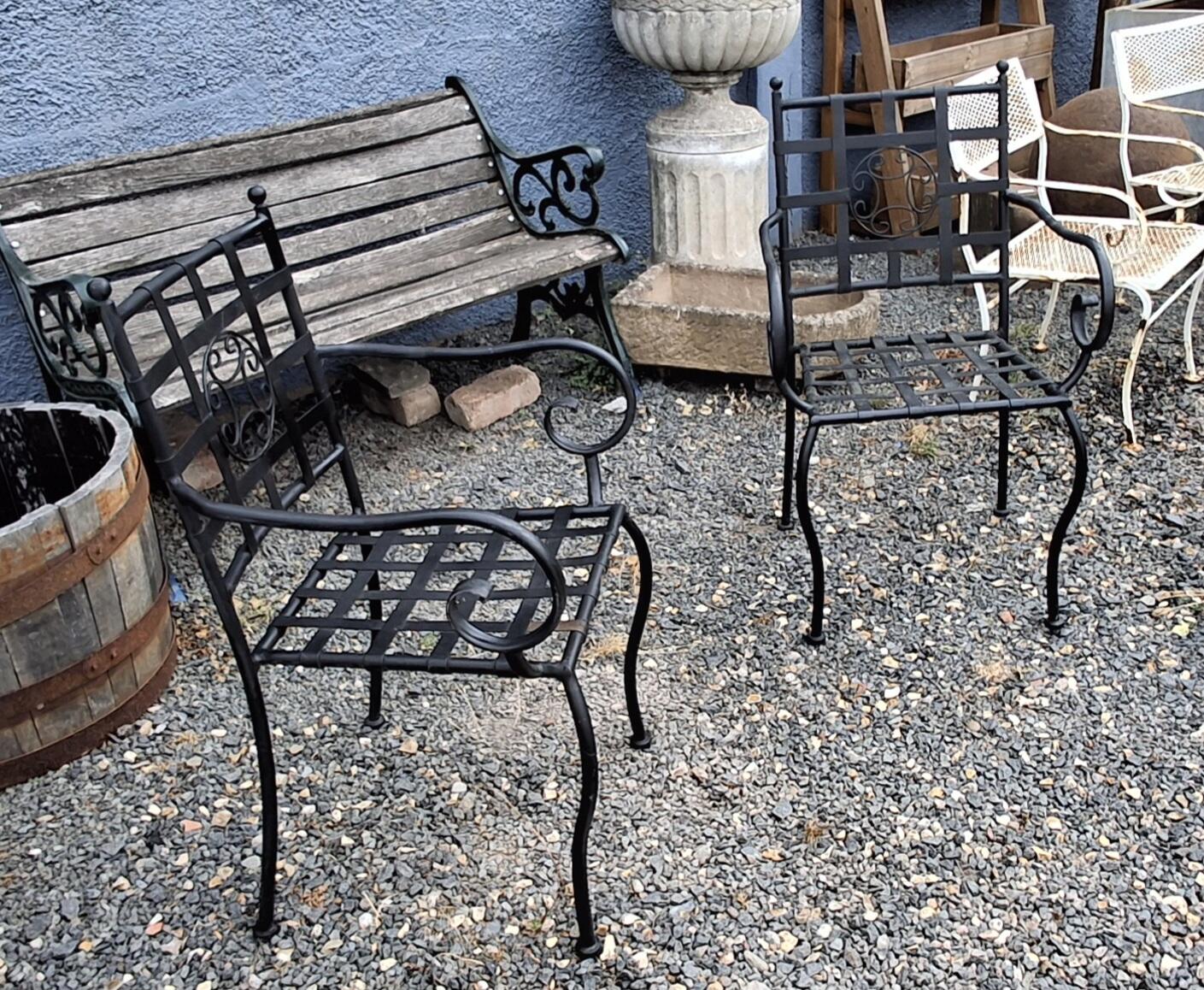 Charming Black Lattice Garden Chair