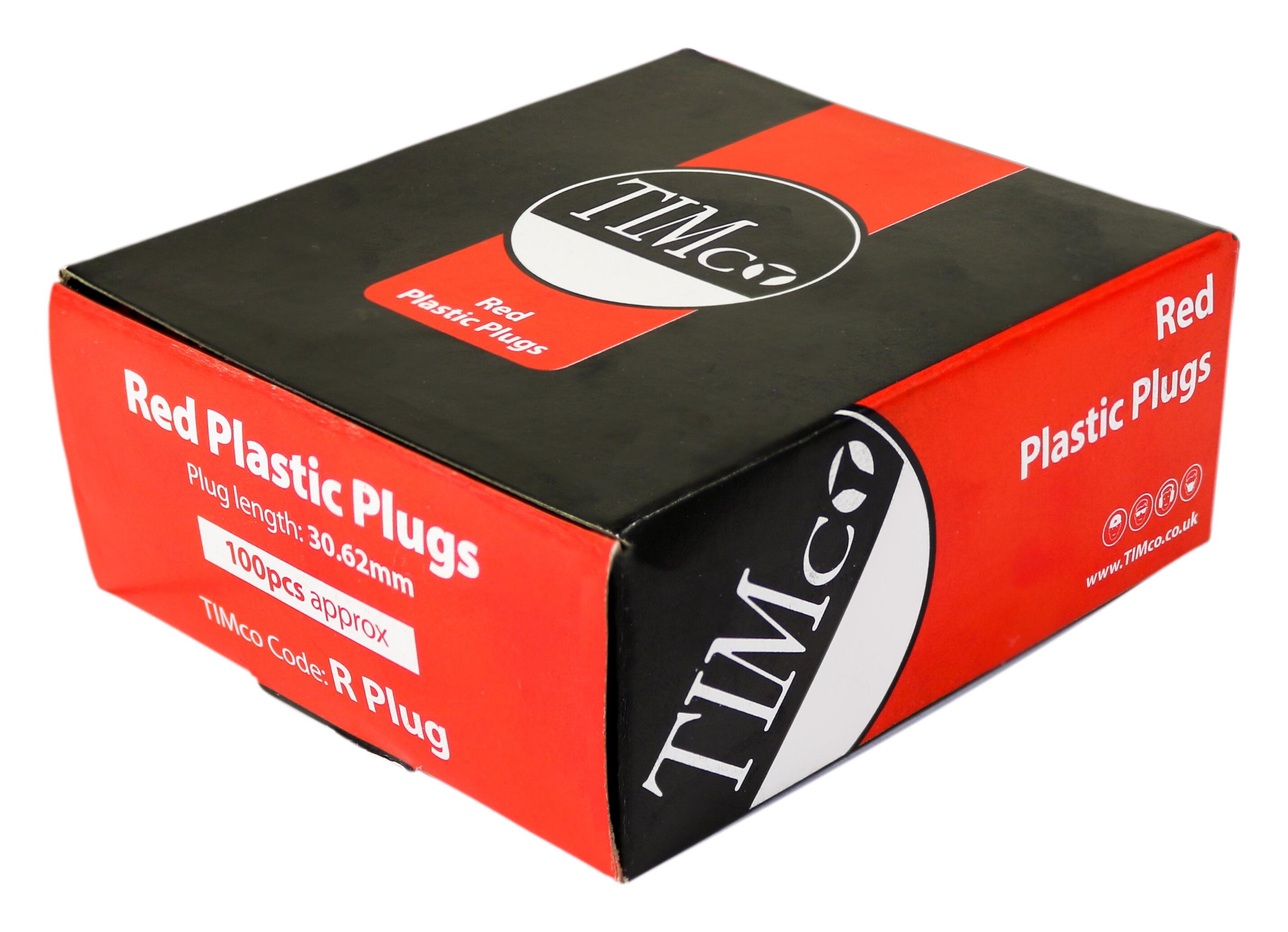 Plastic Plugs - Red - 30mm - Box