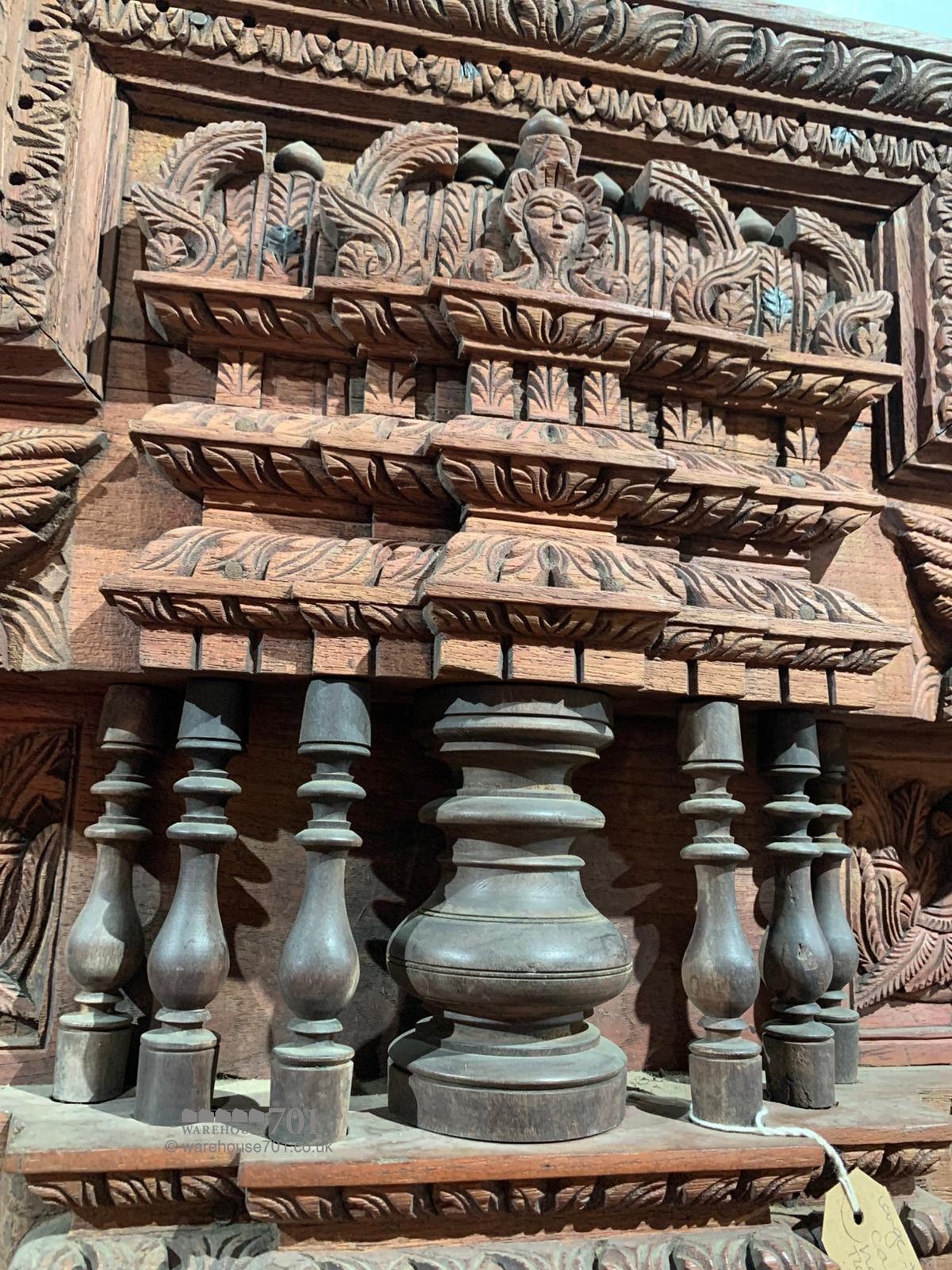 Large Indian carved hardwood Havali door frame