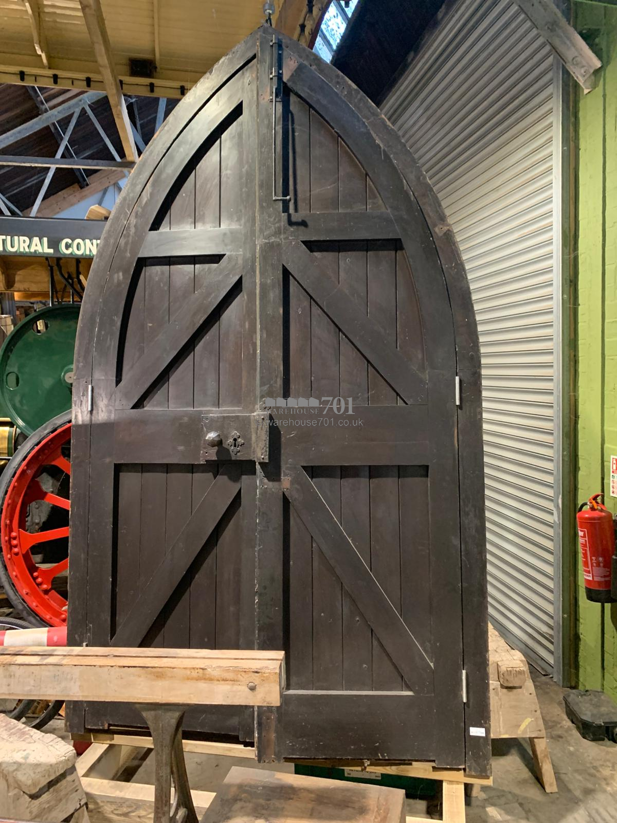 Pair of Black Chapel Doors with Frame