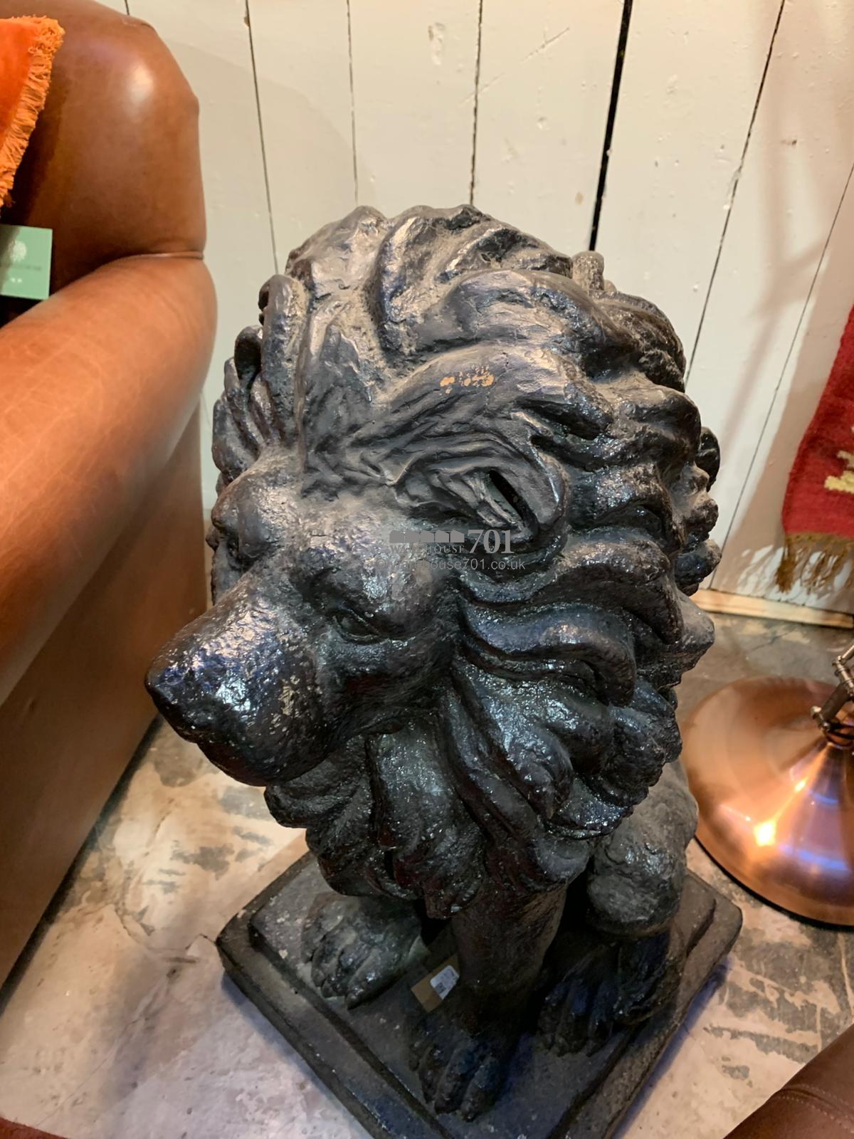 Black lion statue