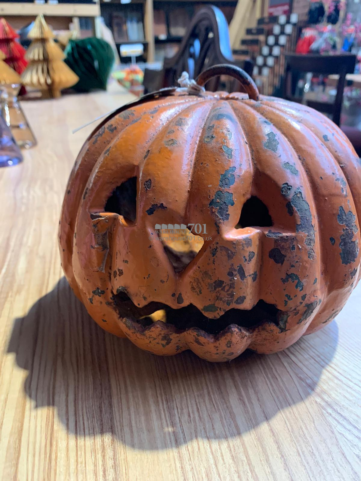 Antique iron halloween lantern