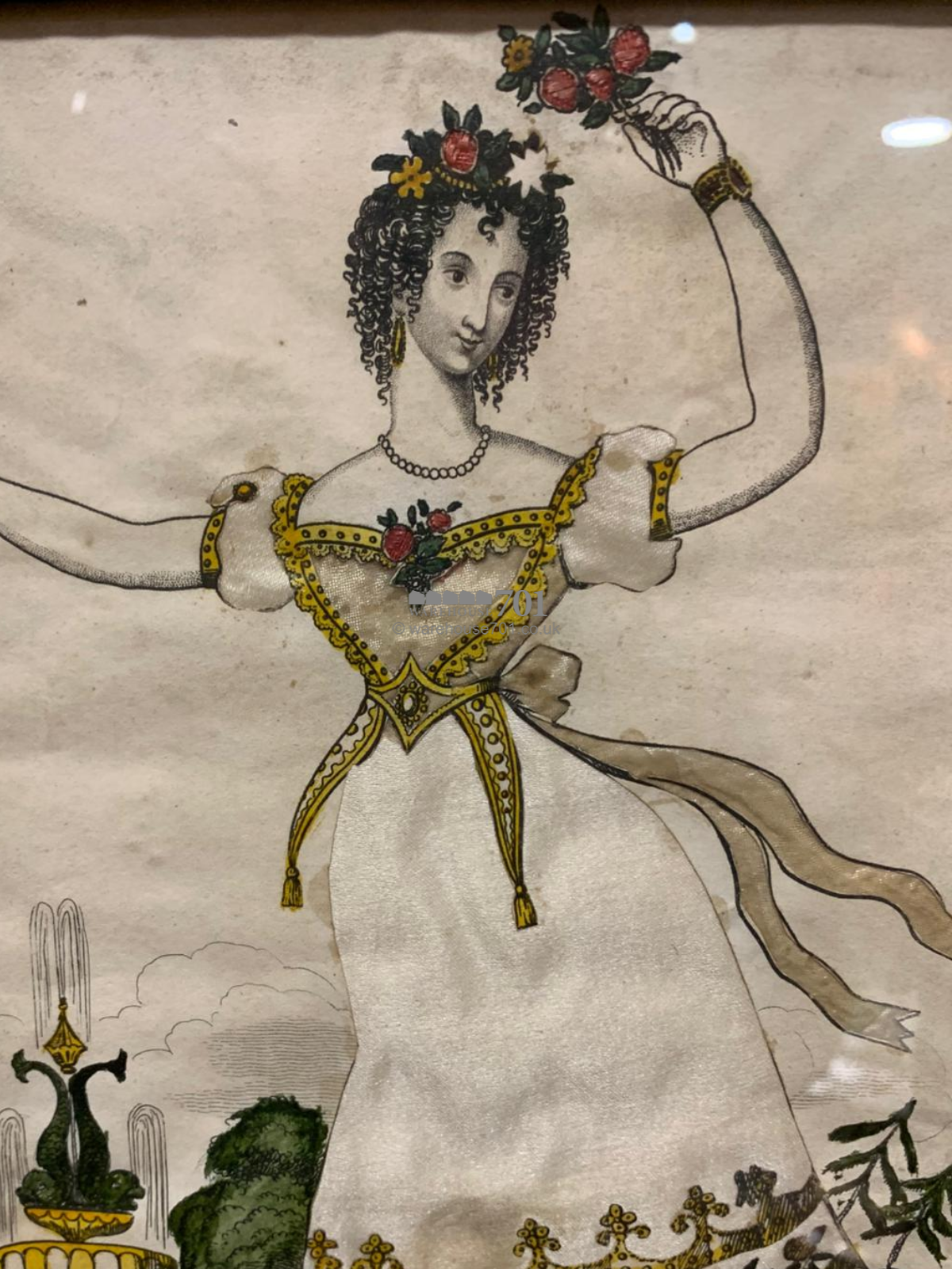 19th century tinsel print Miss Burnett