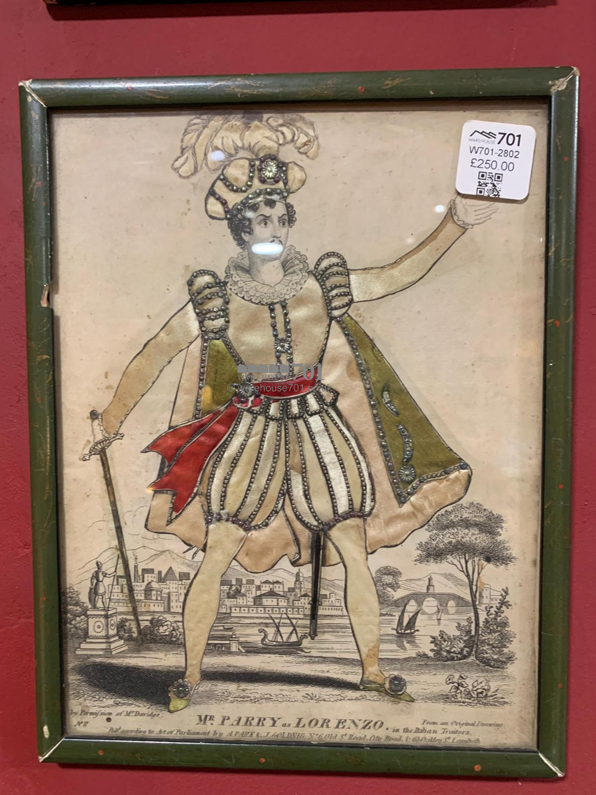 19th century tinsel print Mr Parry