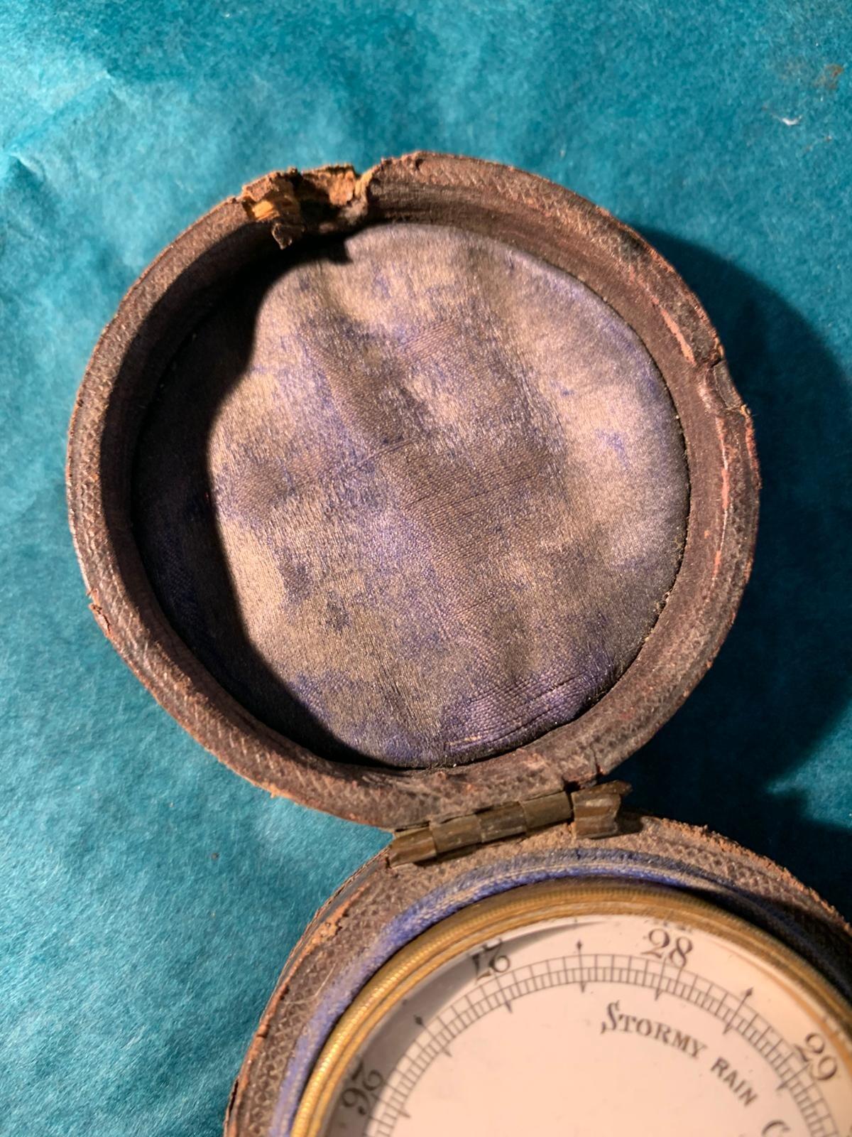 Brass cased pocket barometer