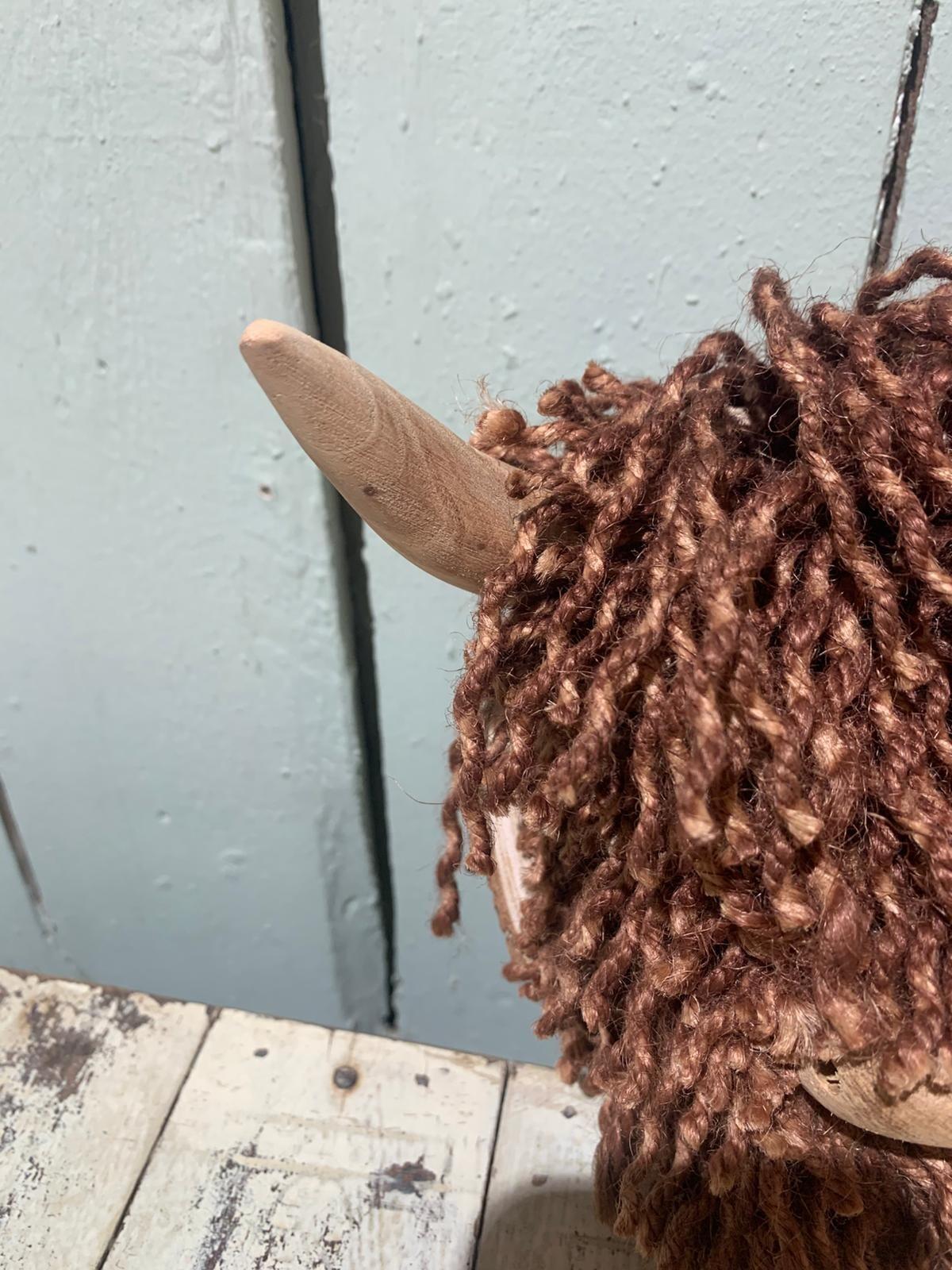 Ailsa Mini Wall Mounted Cow | Jute Brown