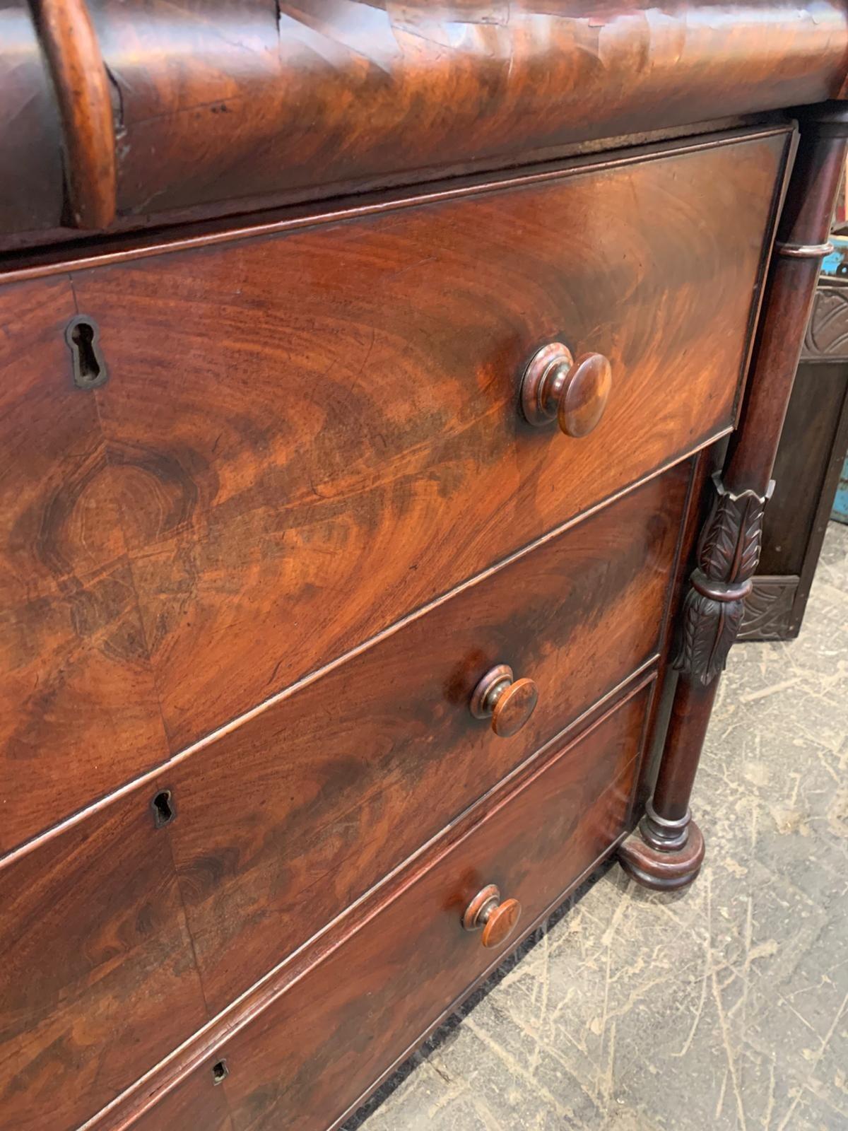 Antique dark mahogany chest of drawers