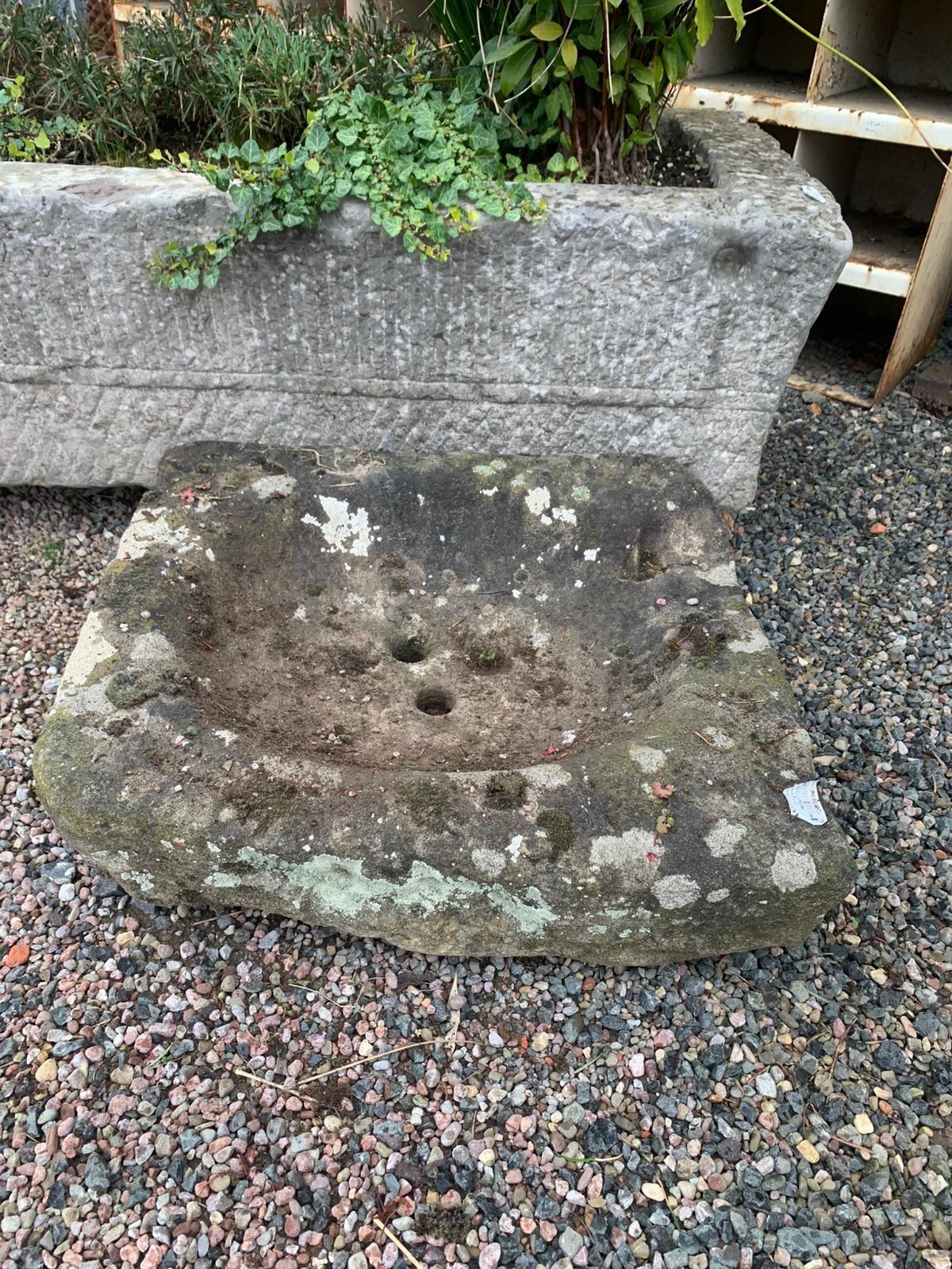 Antique Shallow Stone Trough