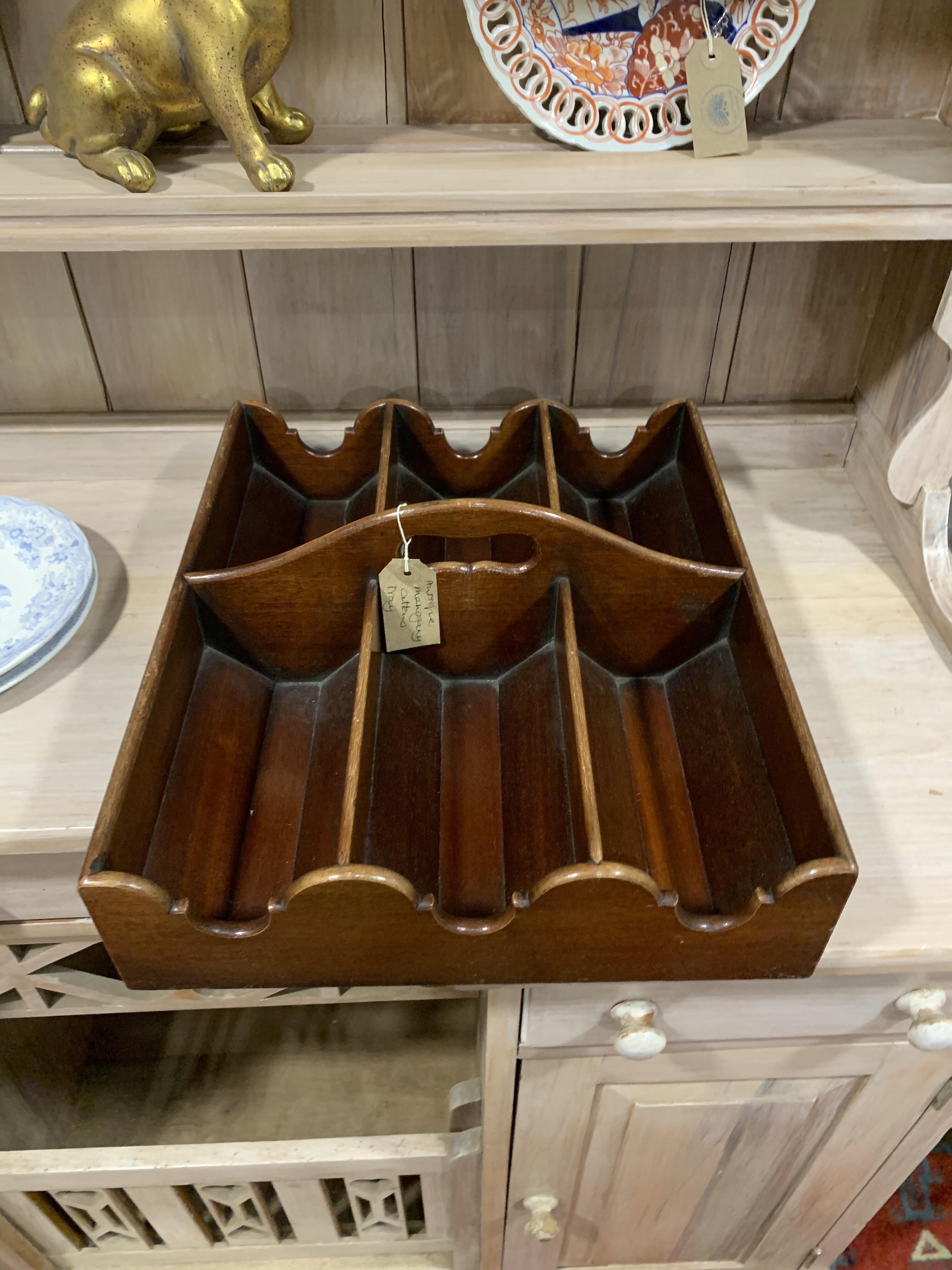 19th Century Mahogany Cutlery Tray