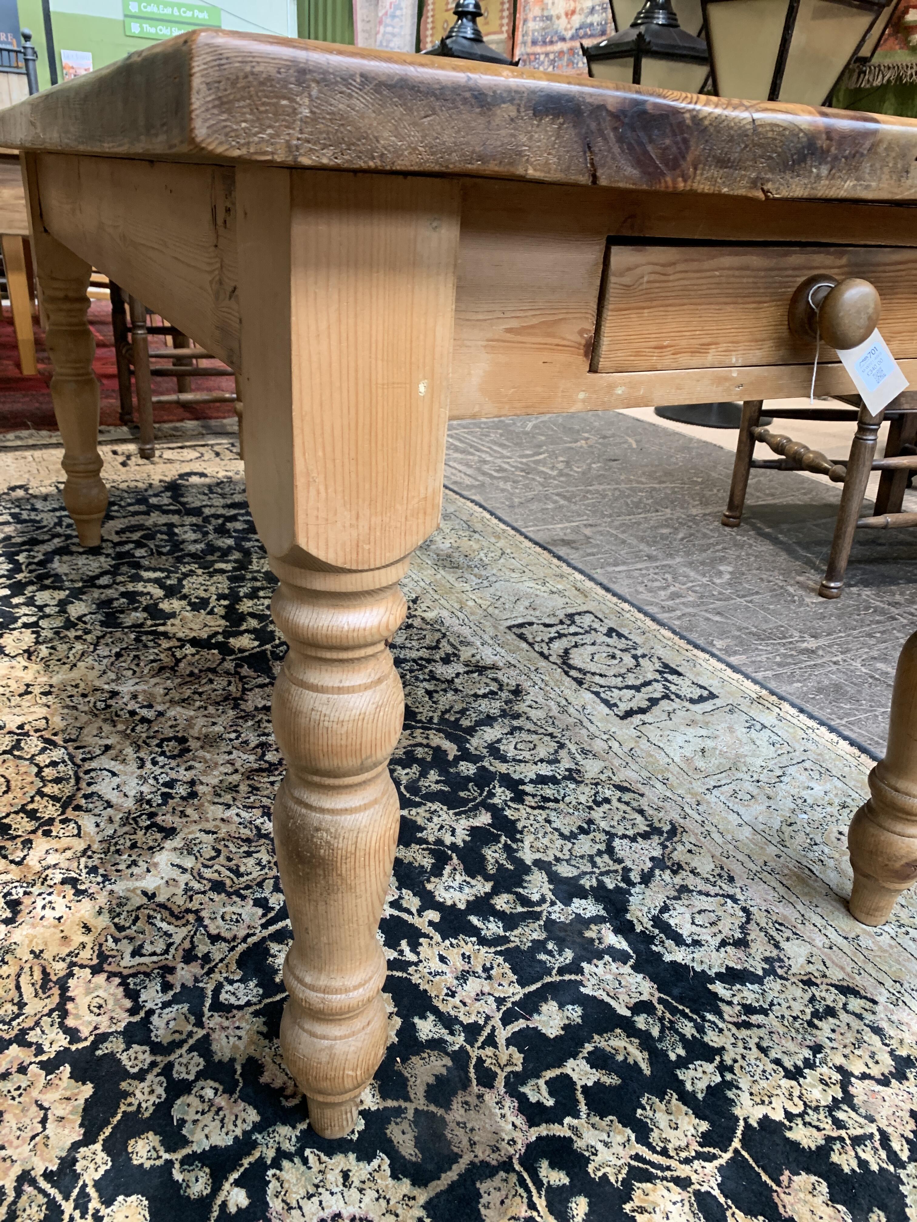 Antique Pine Table with Turned Legs
