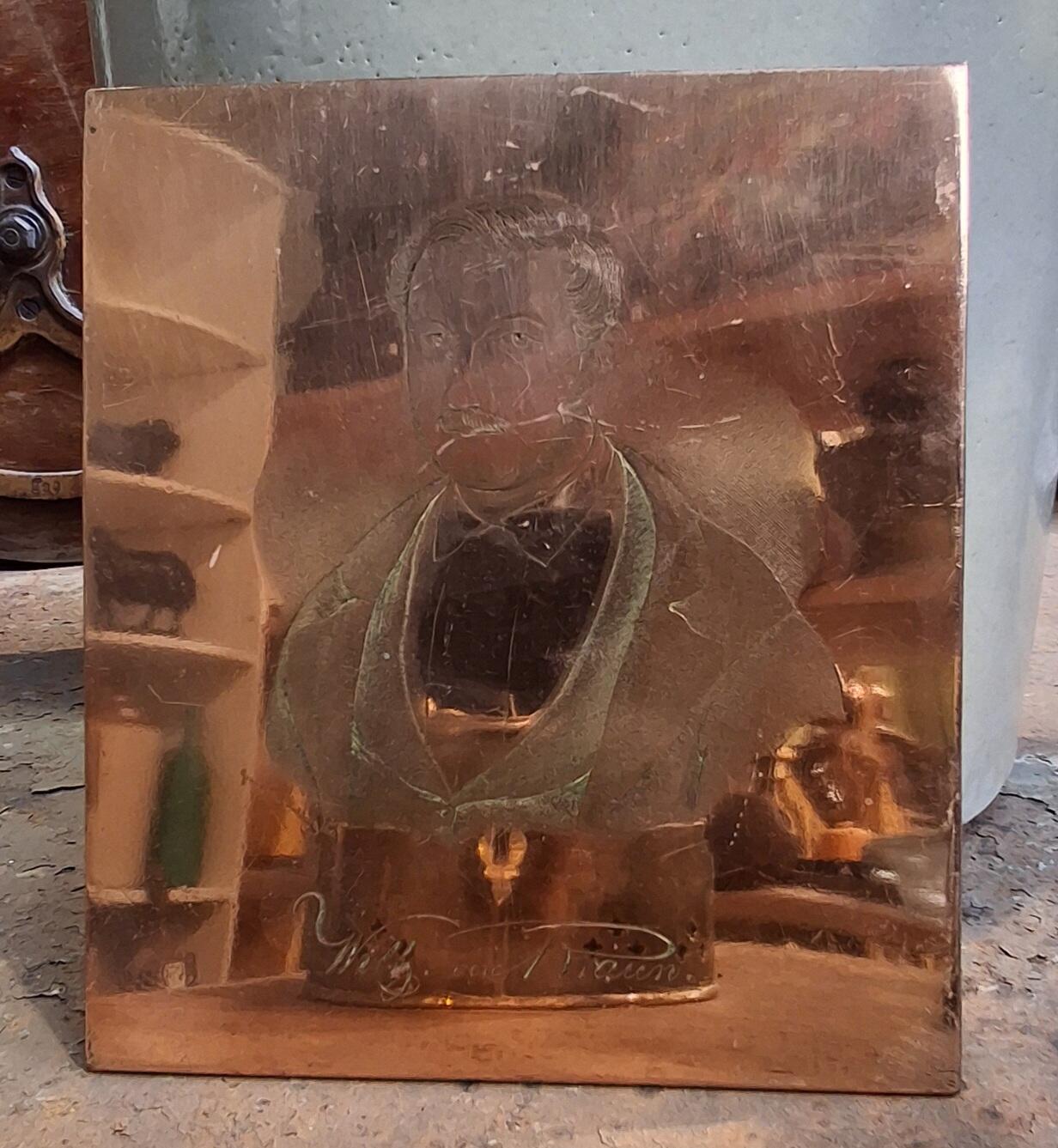 Vintage Copper Printing Plate 'von Braun'