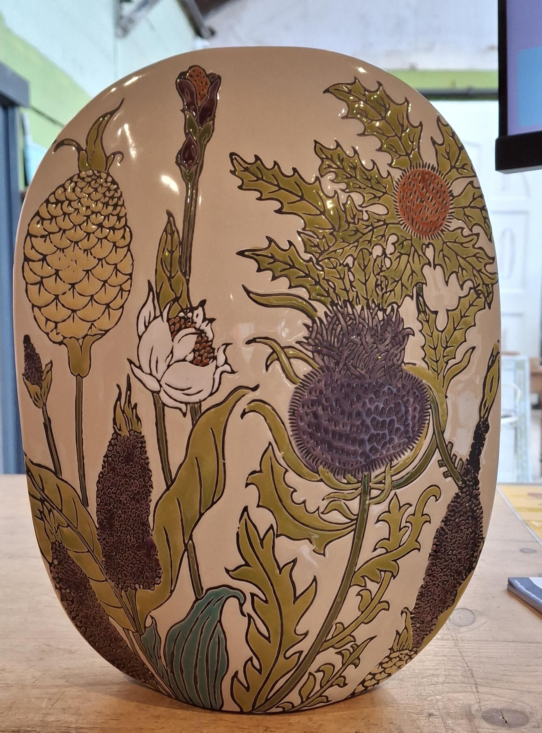 Large Aqua Thistlebud Vase
