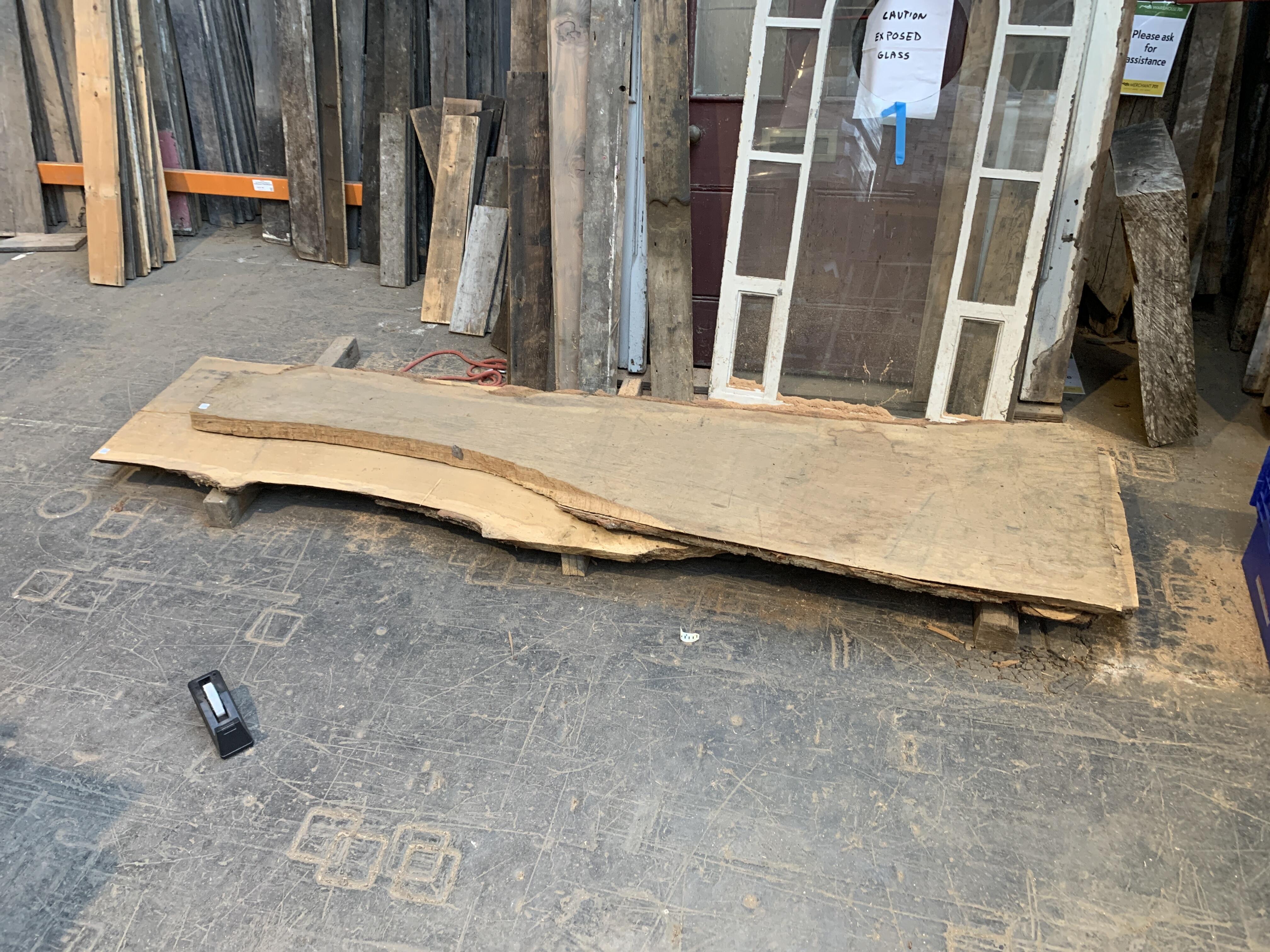 Large Reclaimed Wooden Slab - 270cm Long