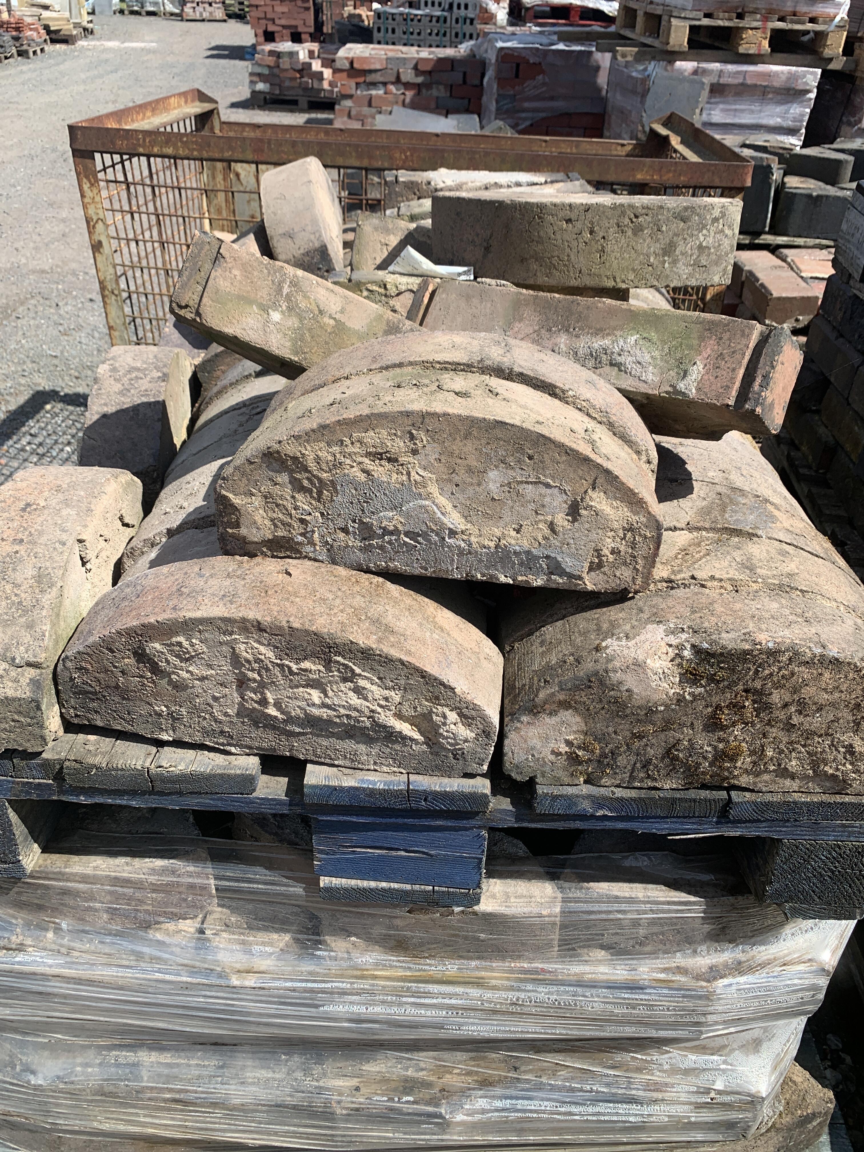 Reclaimed Blue Coping Stone - Curved Top