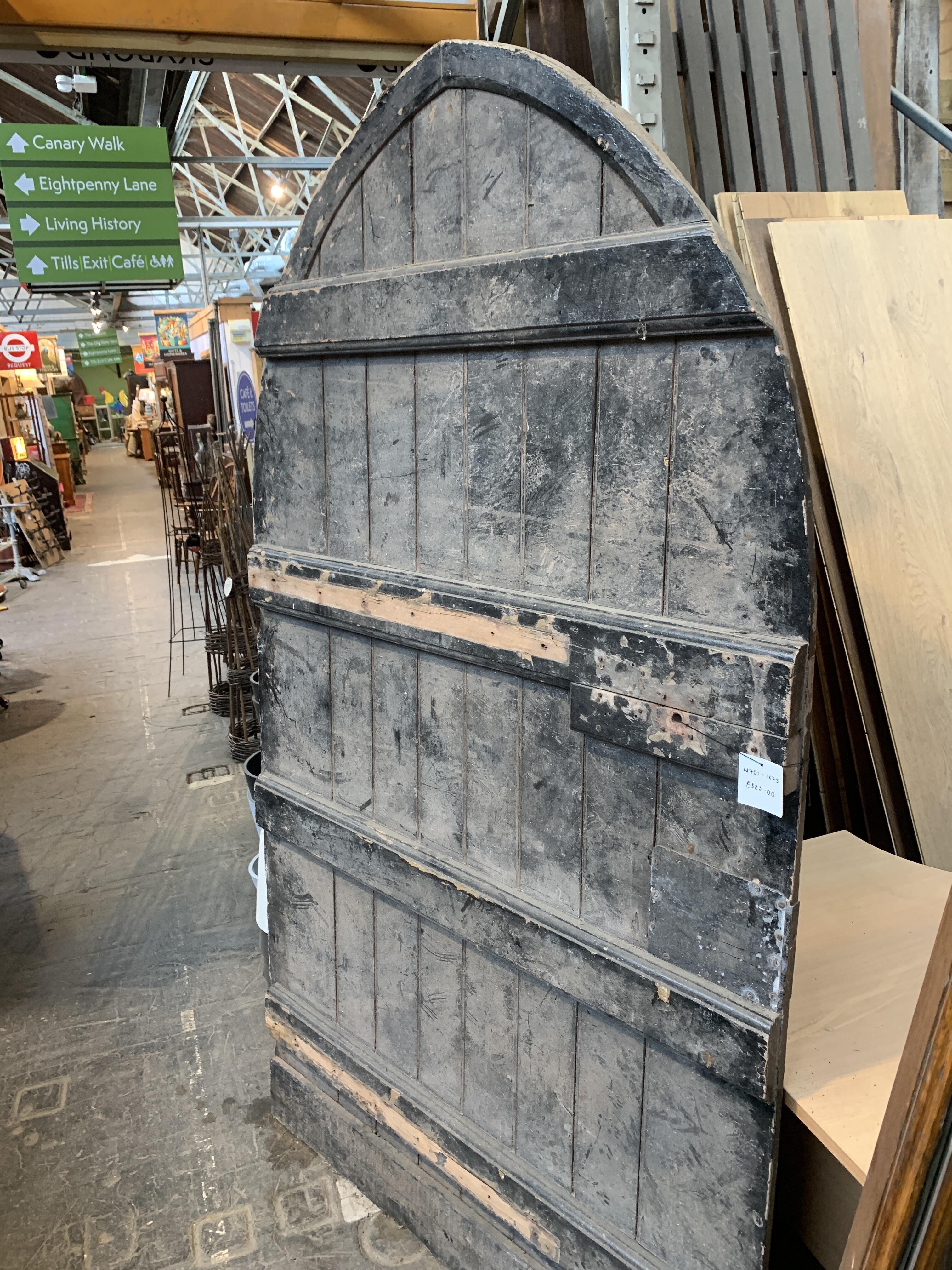 Reclaimed Gothic Black Painted Door