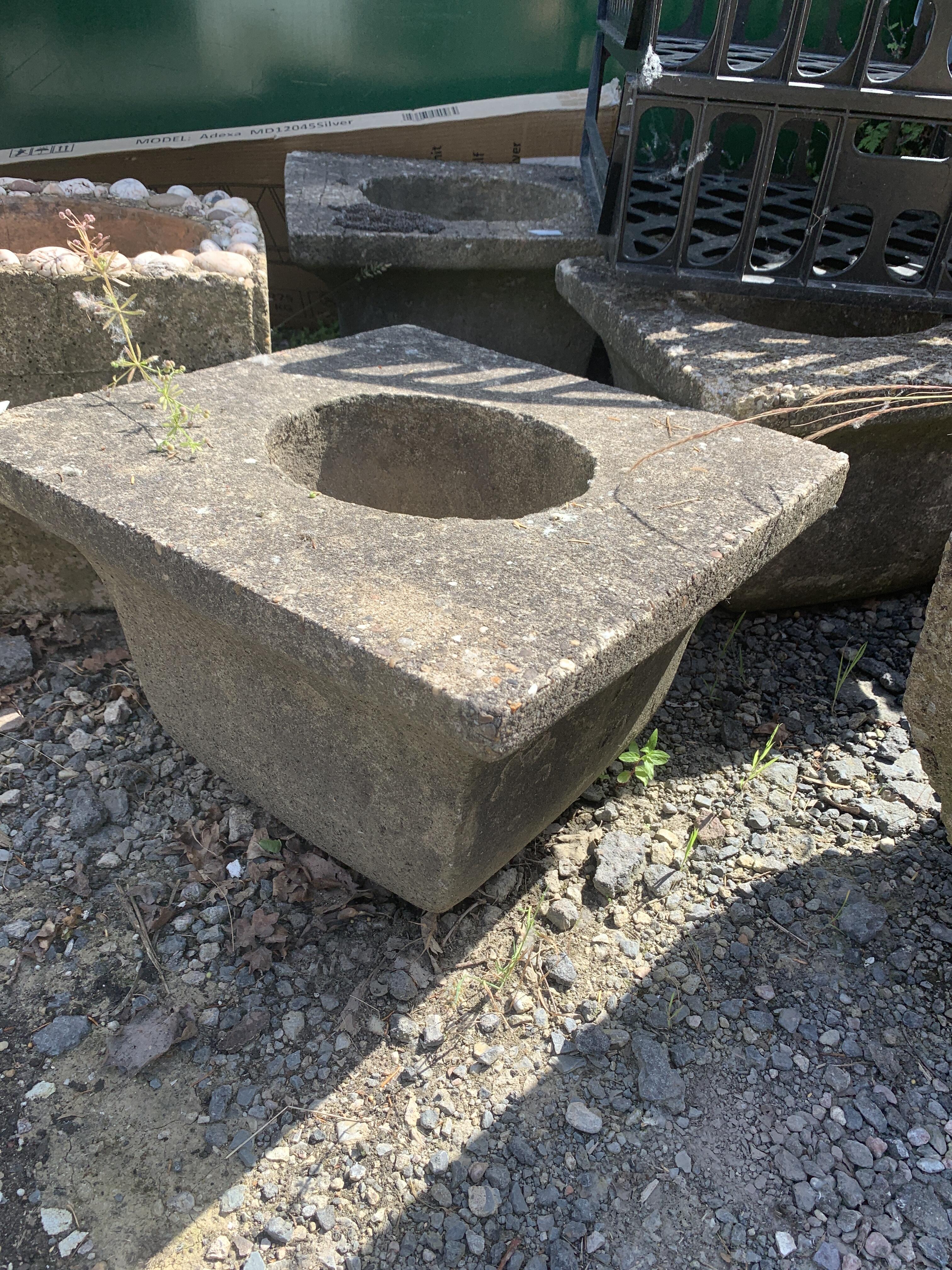 Large Reclaimed Concrete Planters on Domed Bases