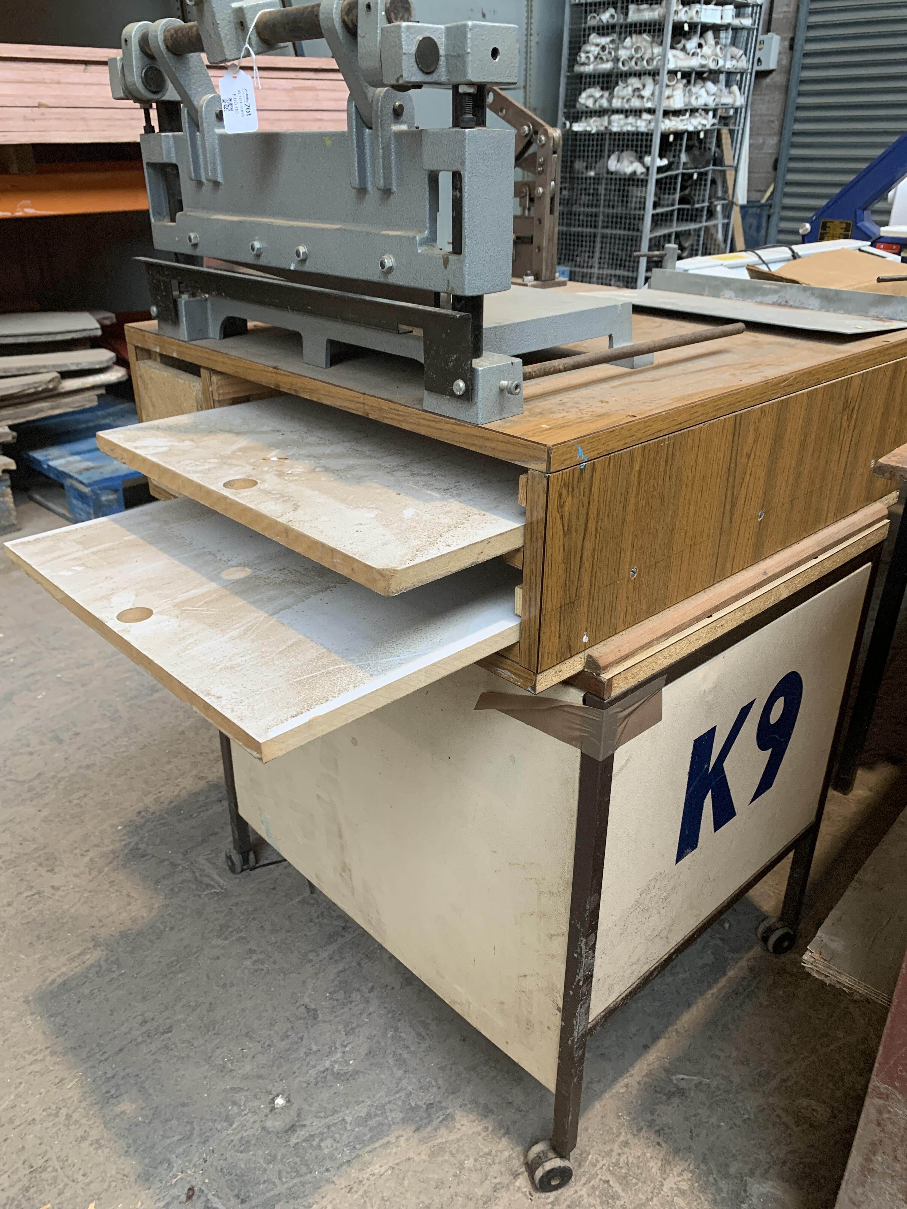 Reclaimed Workbench with Wheels & Machines