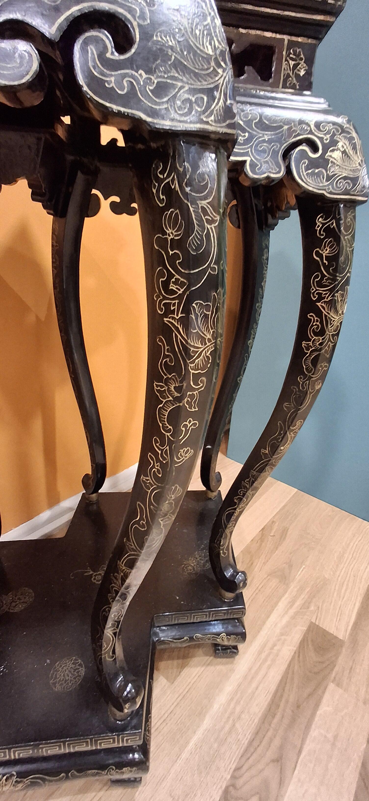 Vintage Black Chinoiserie Table PP82796